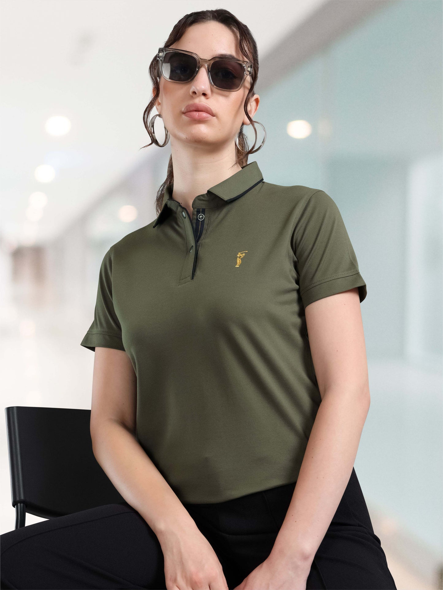 Olive Women Premium SoftBerry PQ Polo T-Shirt
