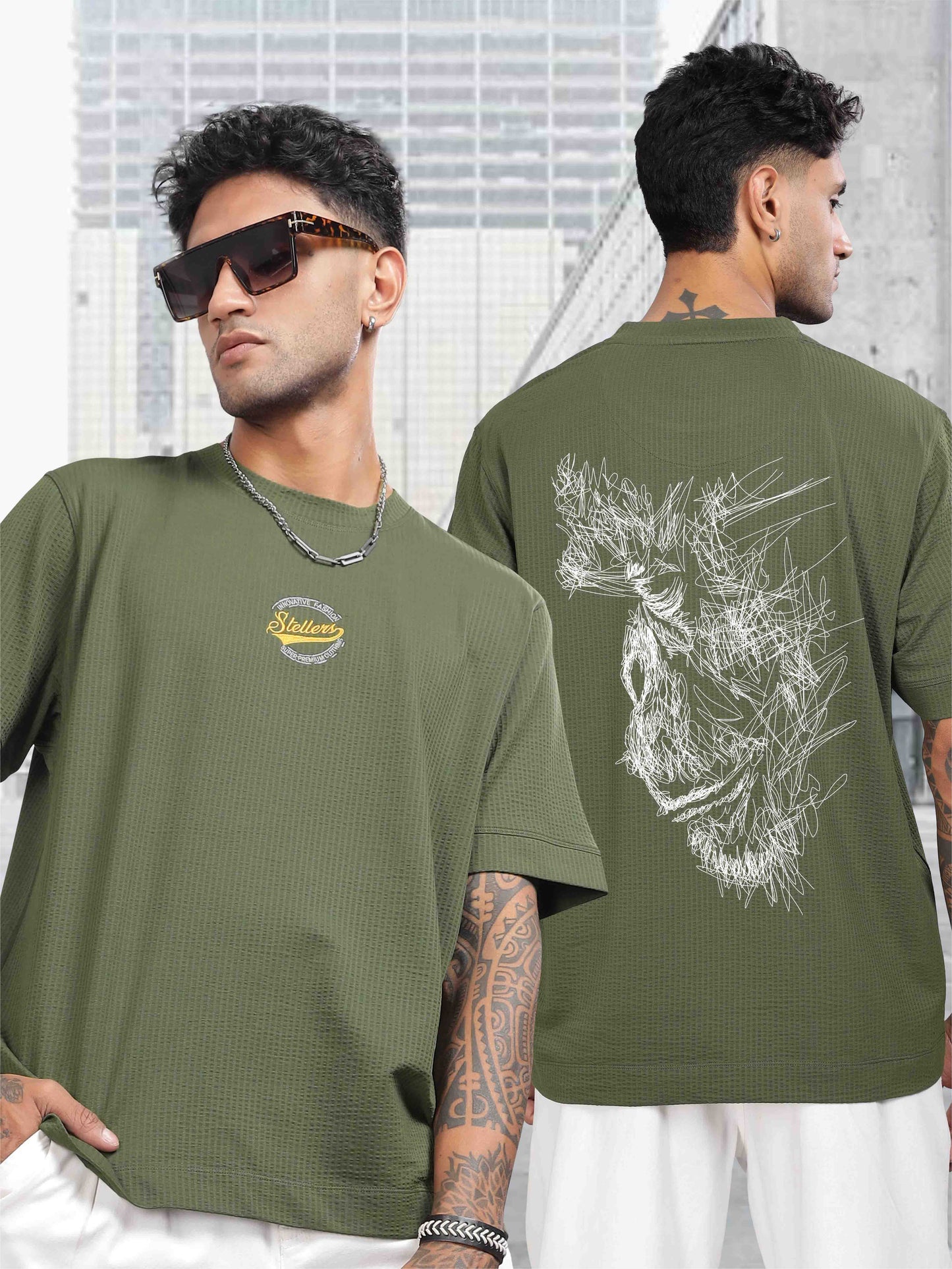 Olive Green Oversize T Shirt for Men