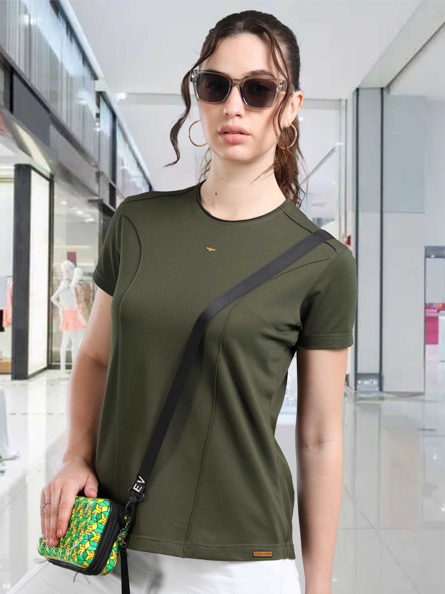 Women's Premium Cotton Crew Neck T-shirts - Olive Green