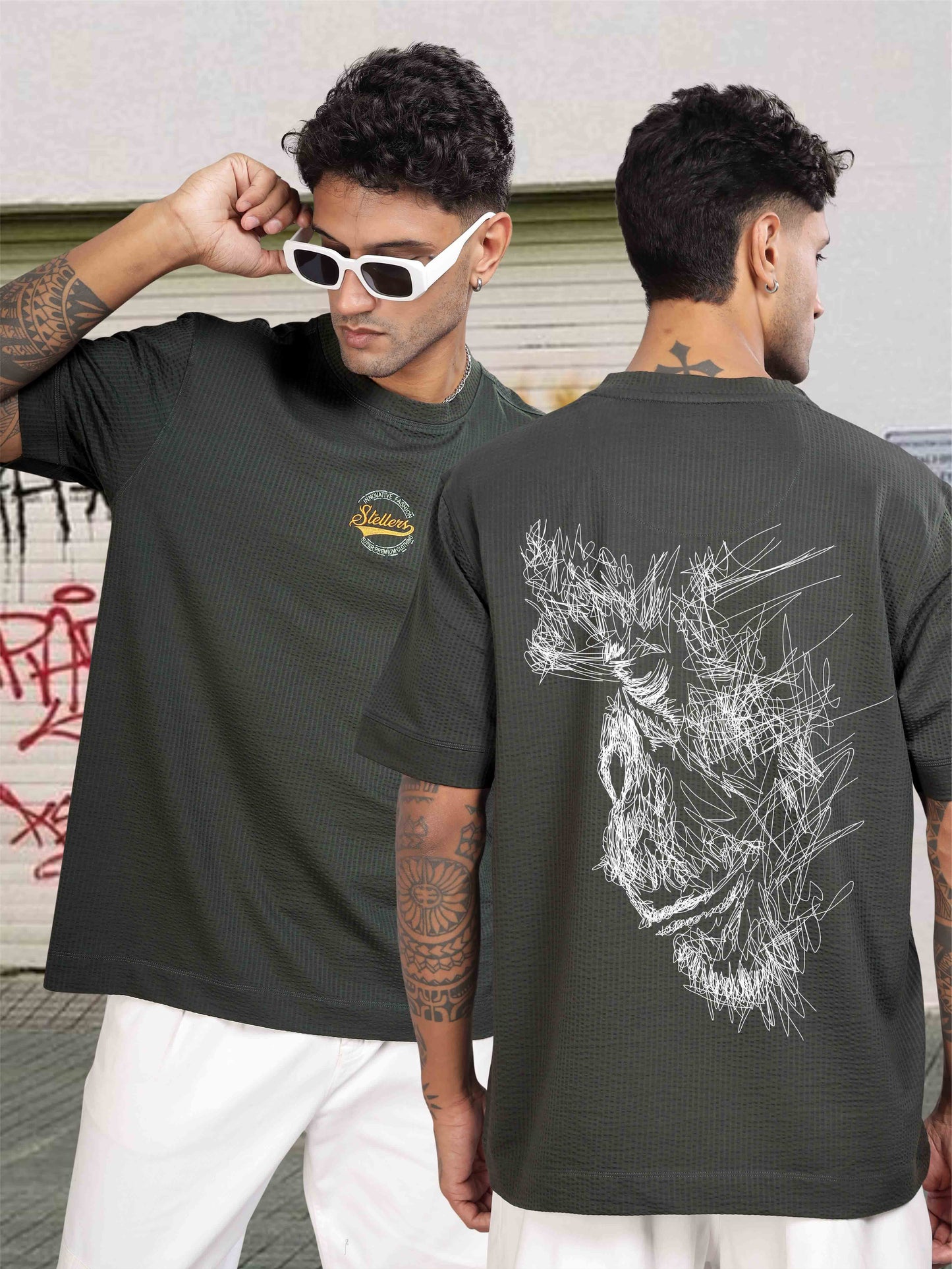 Dark Grey Men's Oversize T Shirt for Men