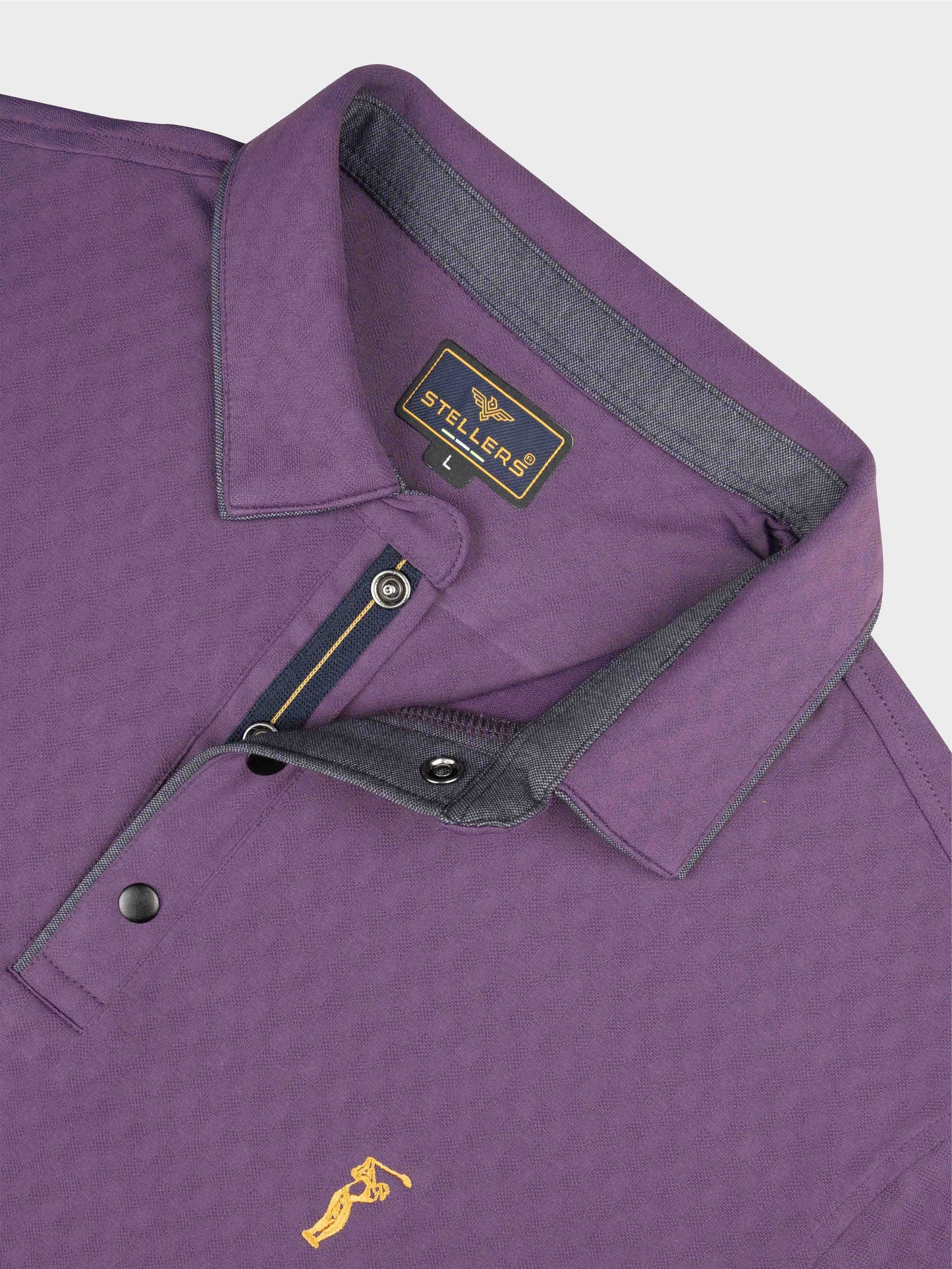 Men Self-Checked Regular Fit Polo T-shirt | Odour Resistant | Wrinkle Free | Quick Dry | Stretchable | Anti-Static