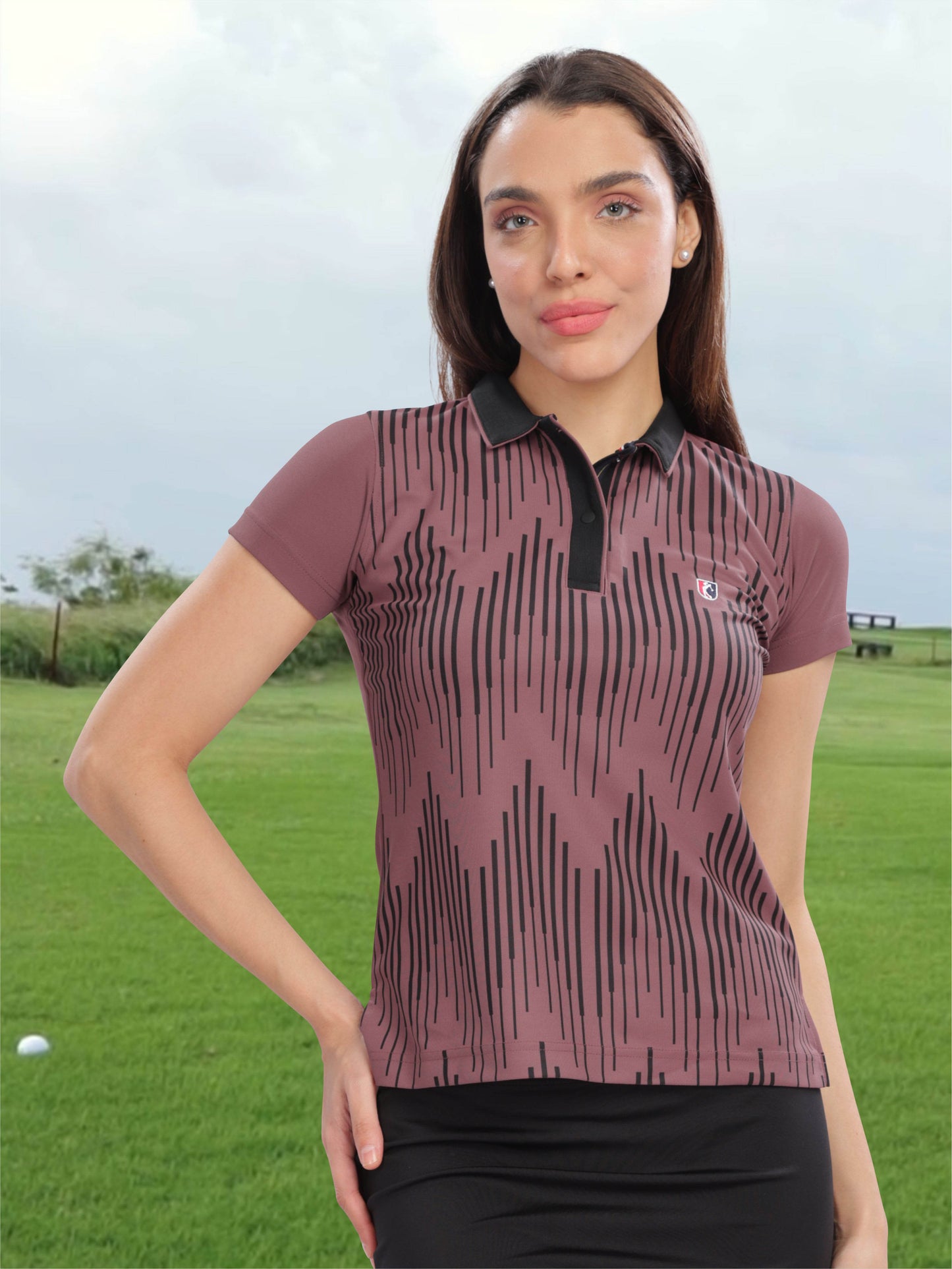 Mauve Women Active Wear Polo T-shirts