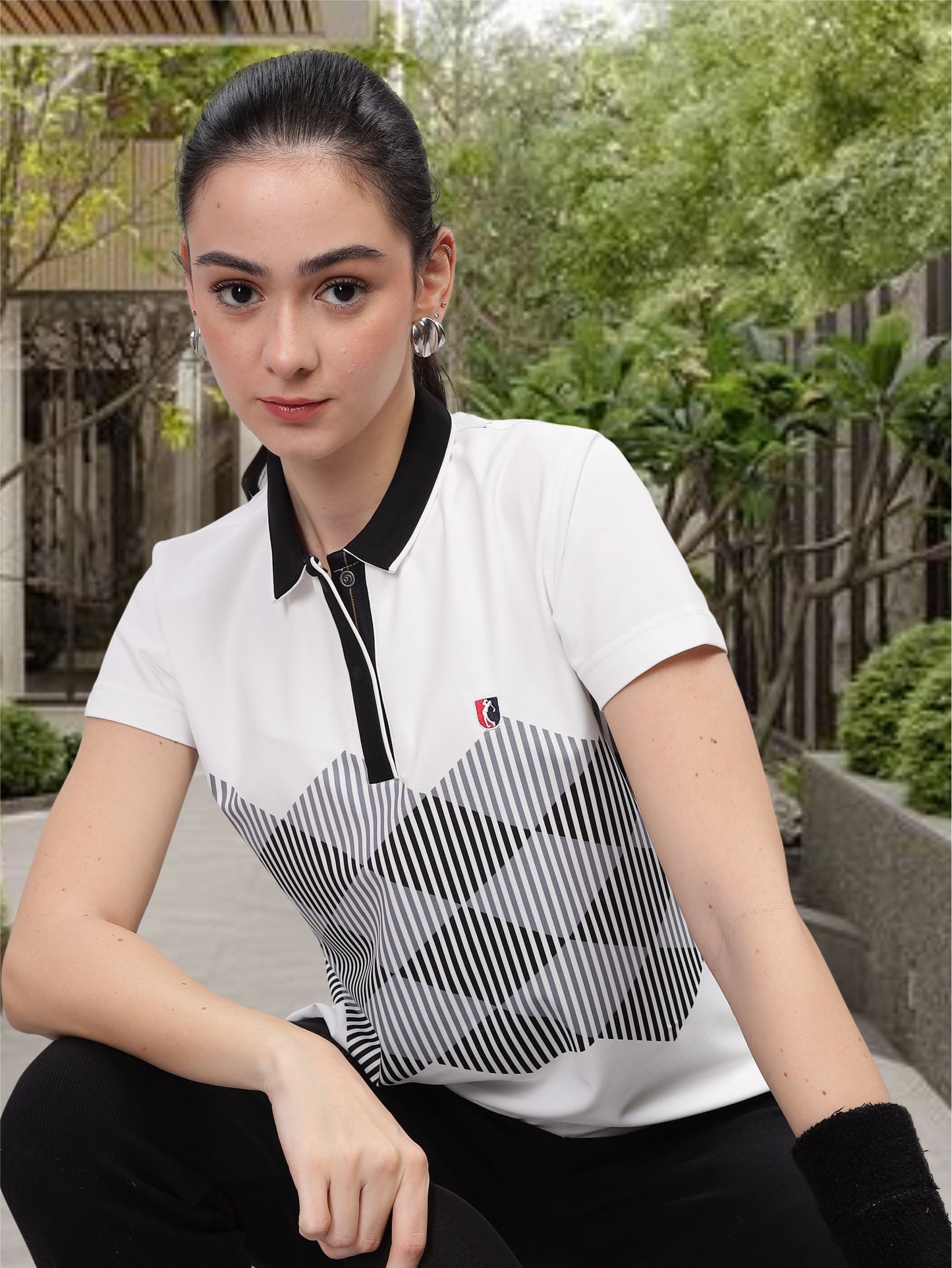 White Women's Active wear T Shirts