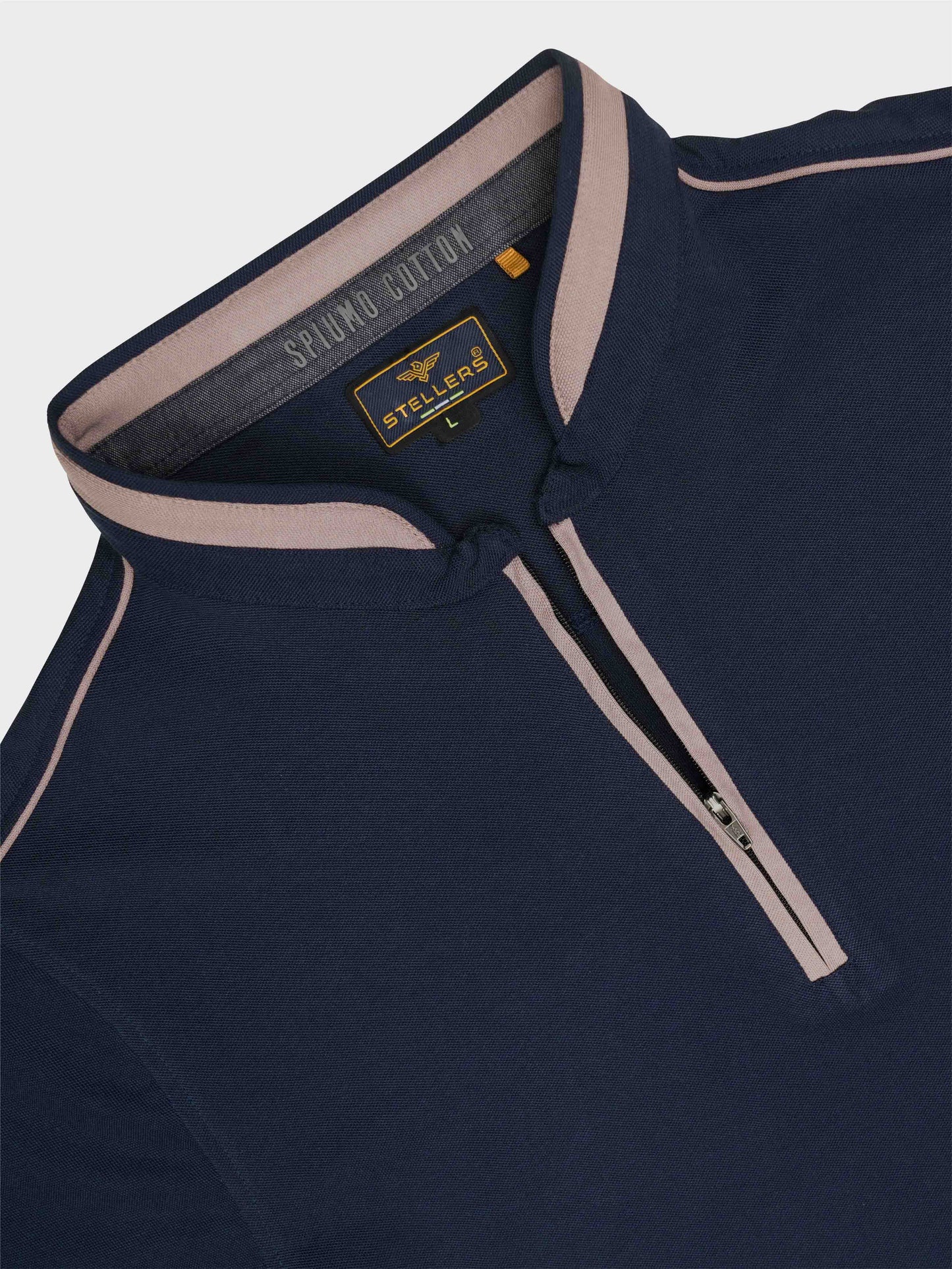 Navy Blue Full Sleeve Polo T Shirt for Men