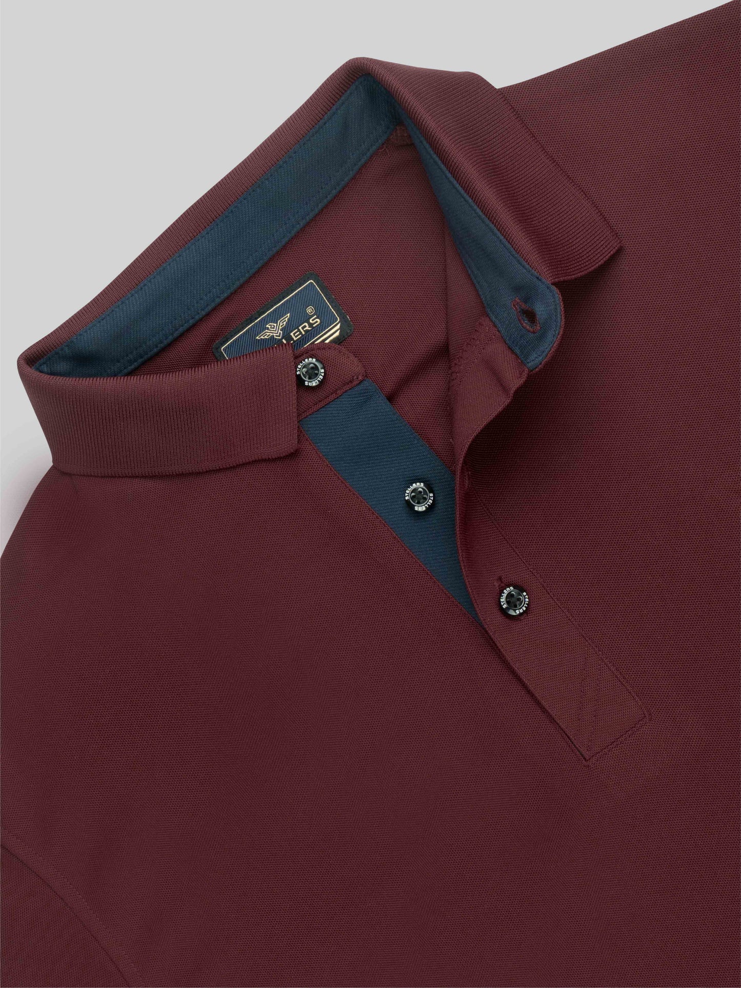 Maroon Solid Polo T-Shirt for Men | Stellers