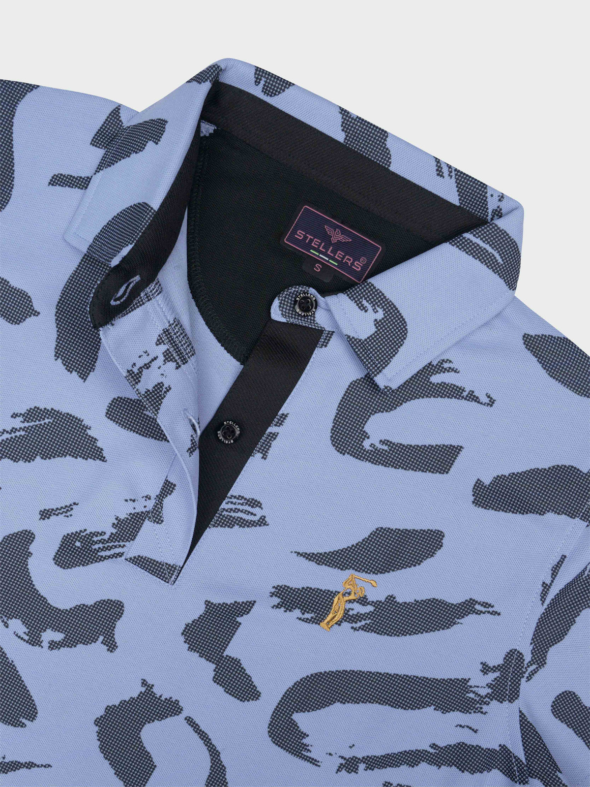 Purple Camousquare Printed Polo T Shirt for Women