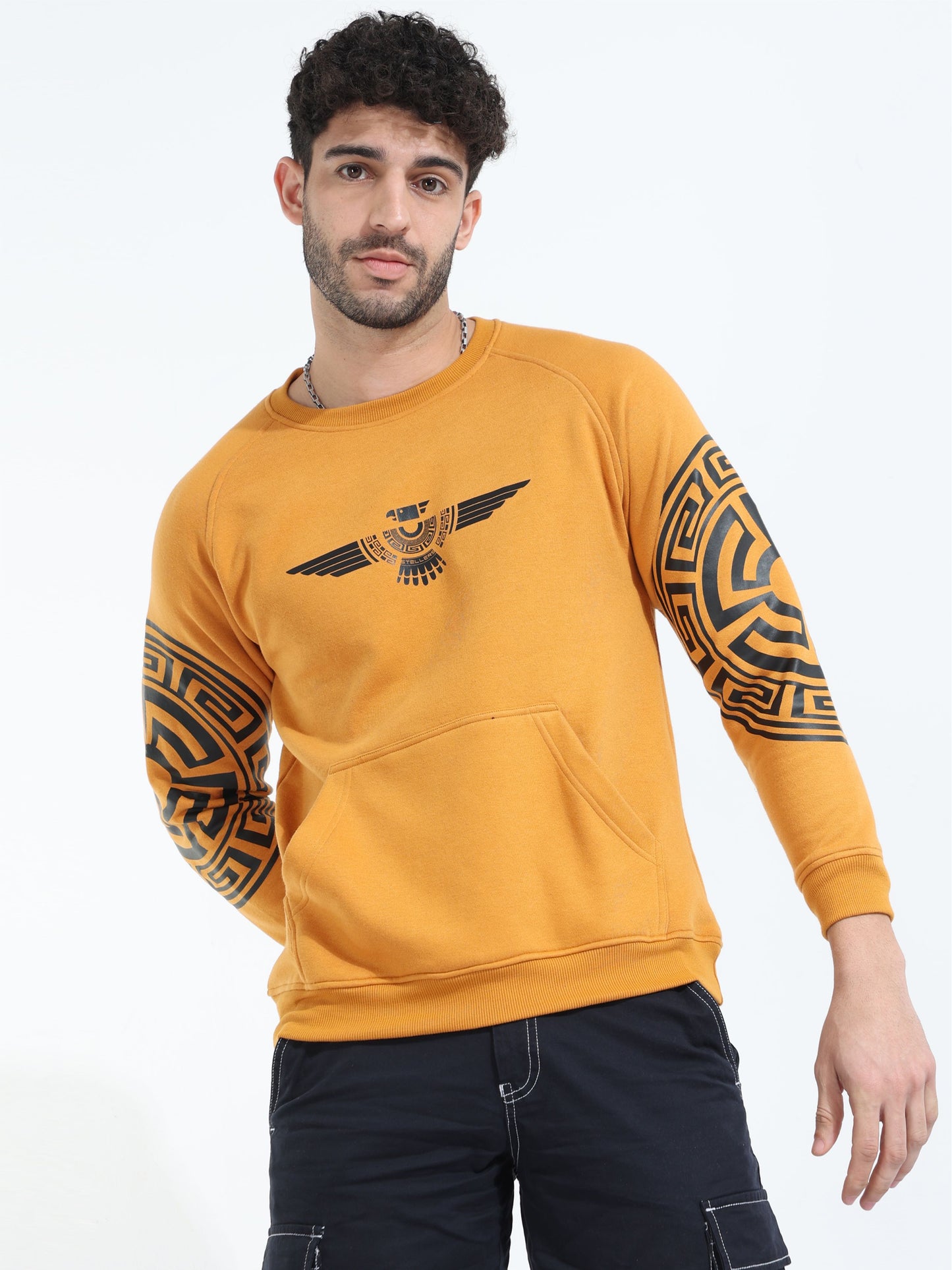 Mustard Men's Crew Neck Sweatshirt