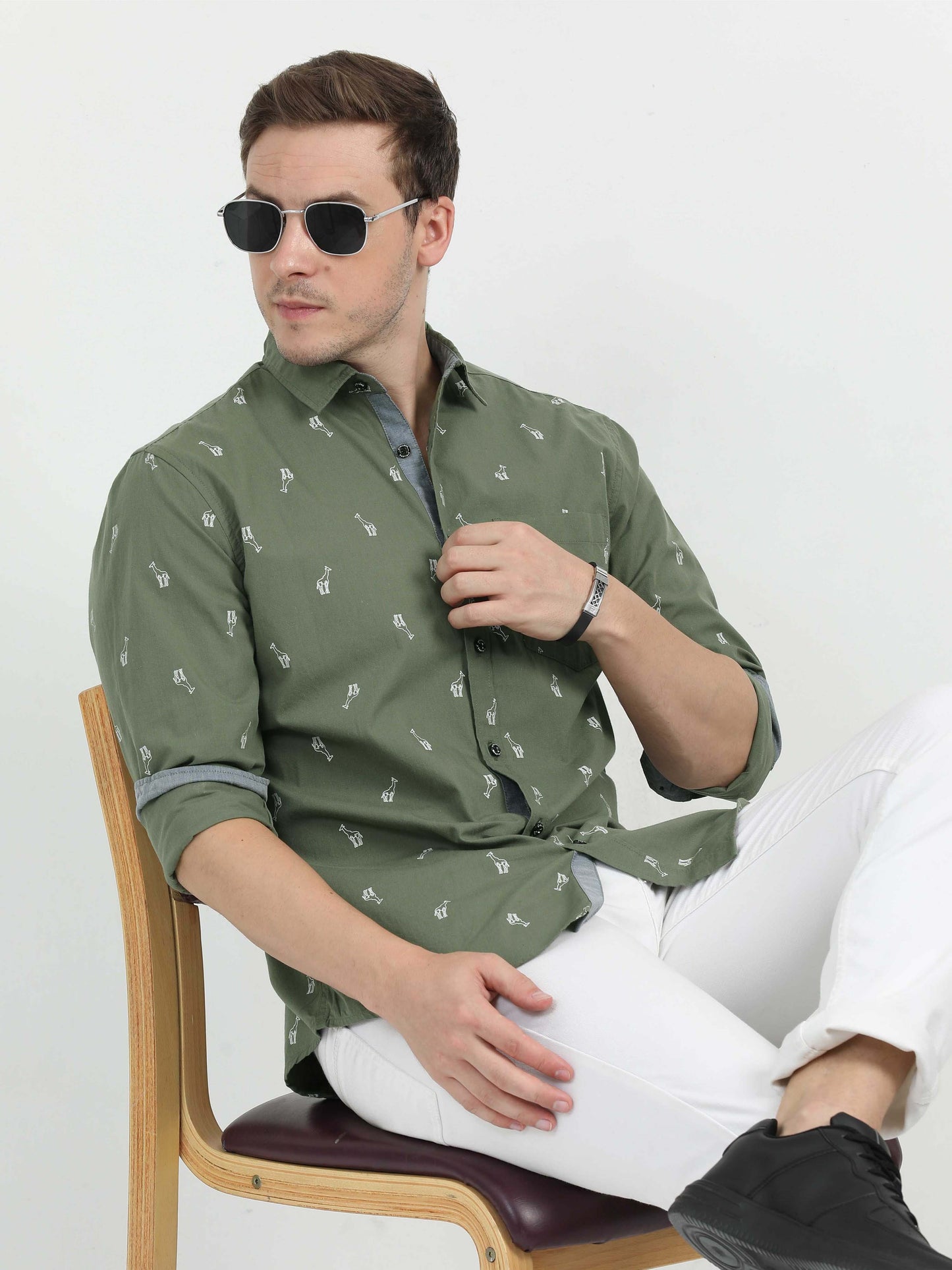 Olive Green Casual Shirt for Men