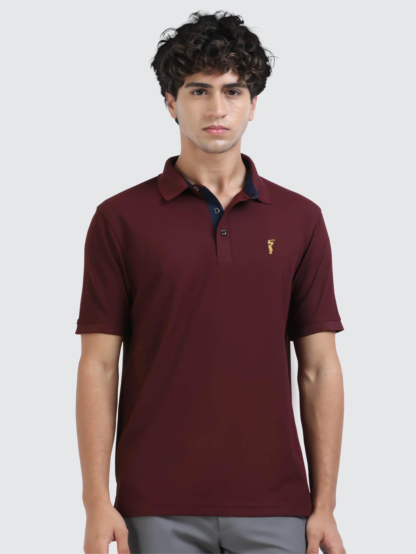 Men Maroon Premium Golf Polo T-Shirt | Quick Dry | Stretchable | UV Protected | Wrinkle & Odour-Free
