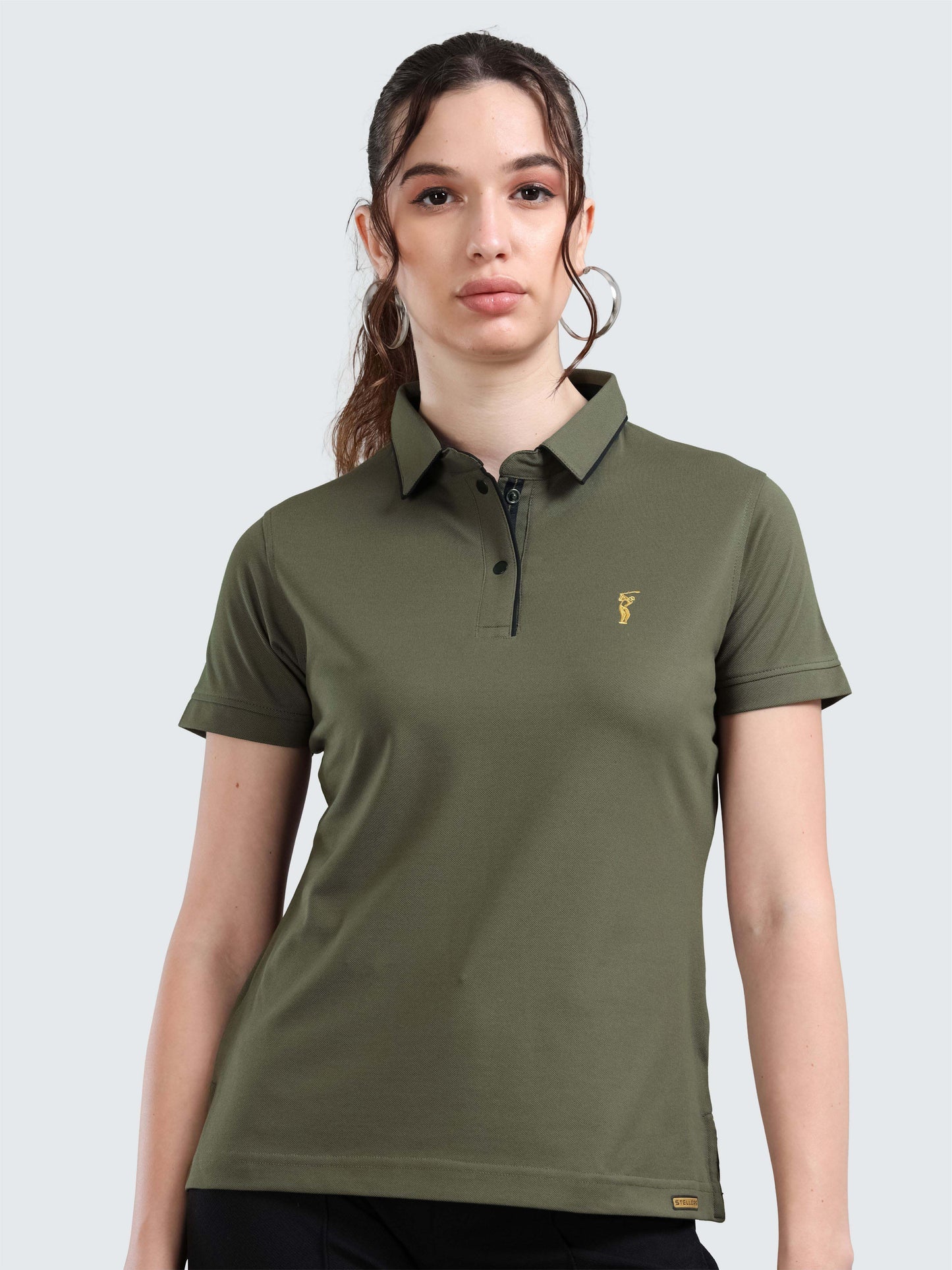 Olive Women Premium SoftBerry PQ Polo T-Shirt