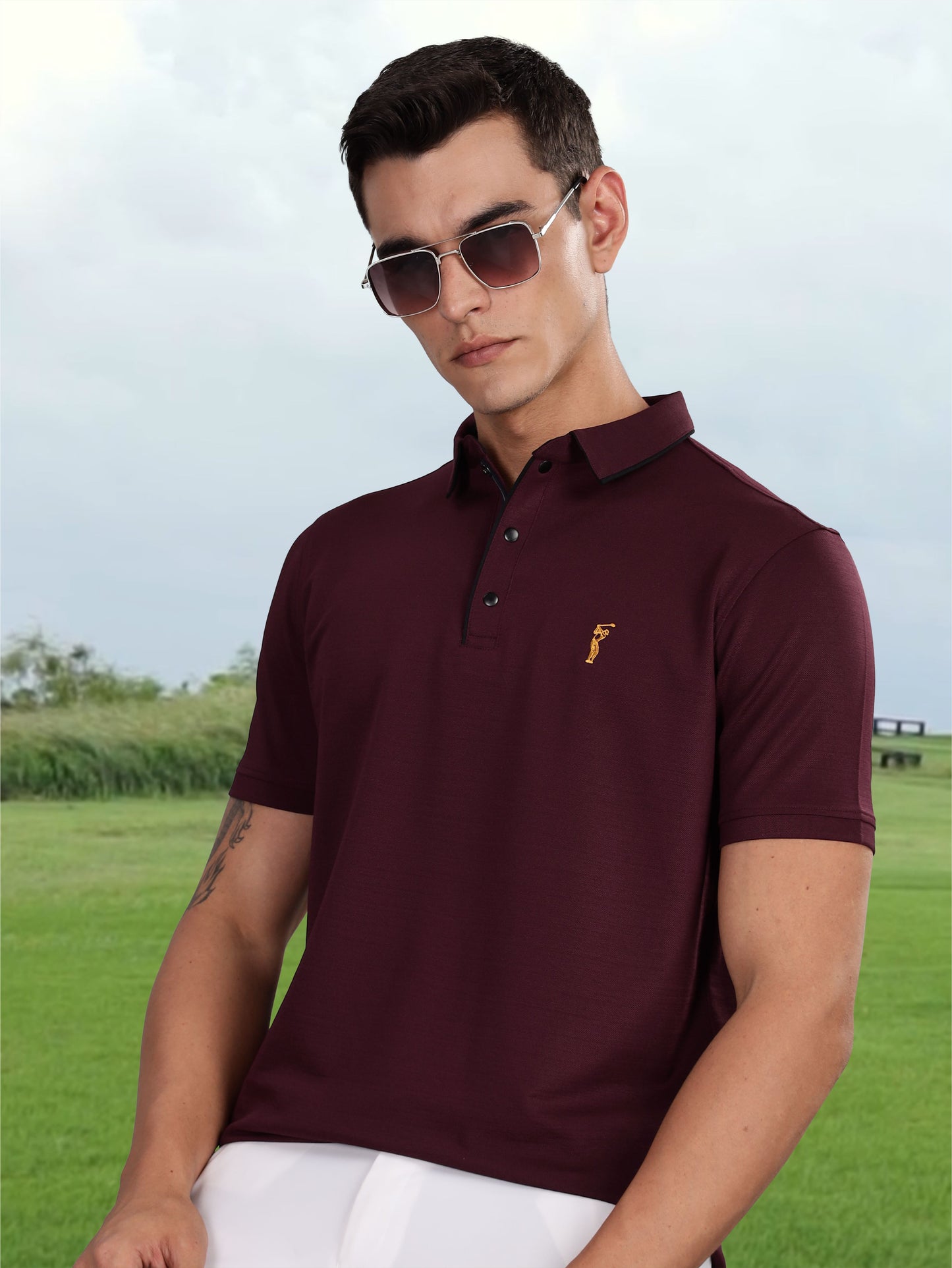Wine Premium Pique Crush Polo T-Shirt