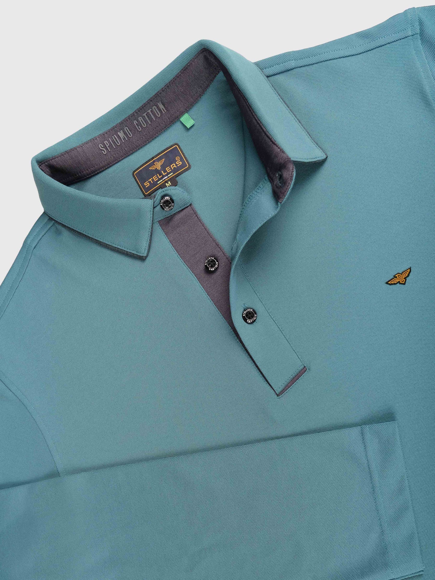 Men's Full Sleeve Soft Berry PQ Polo T-Shirt-Nile Blue