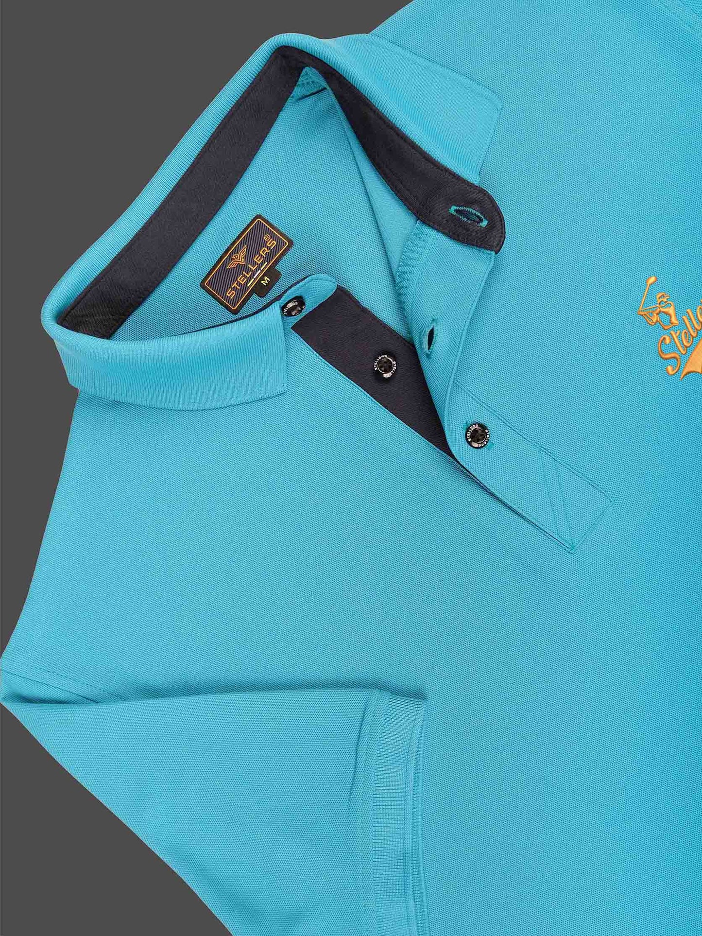 Men Jade Green Signature Golf Polo T-Shirt | Quick Dry | Stretchable | UV Protected | Wrinkle & Odour-Free