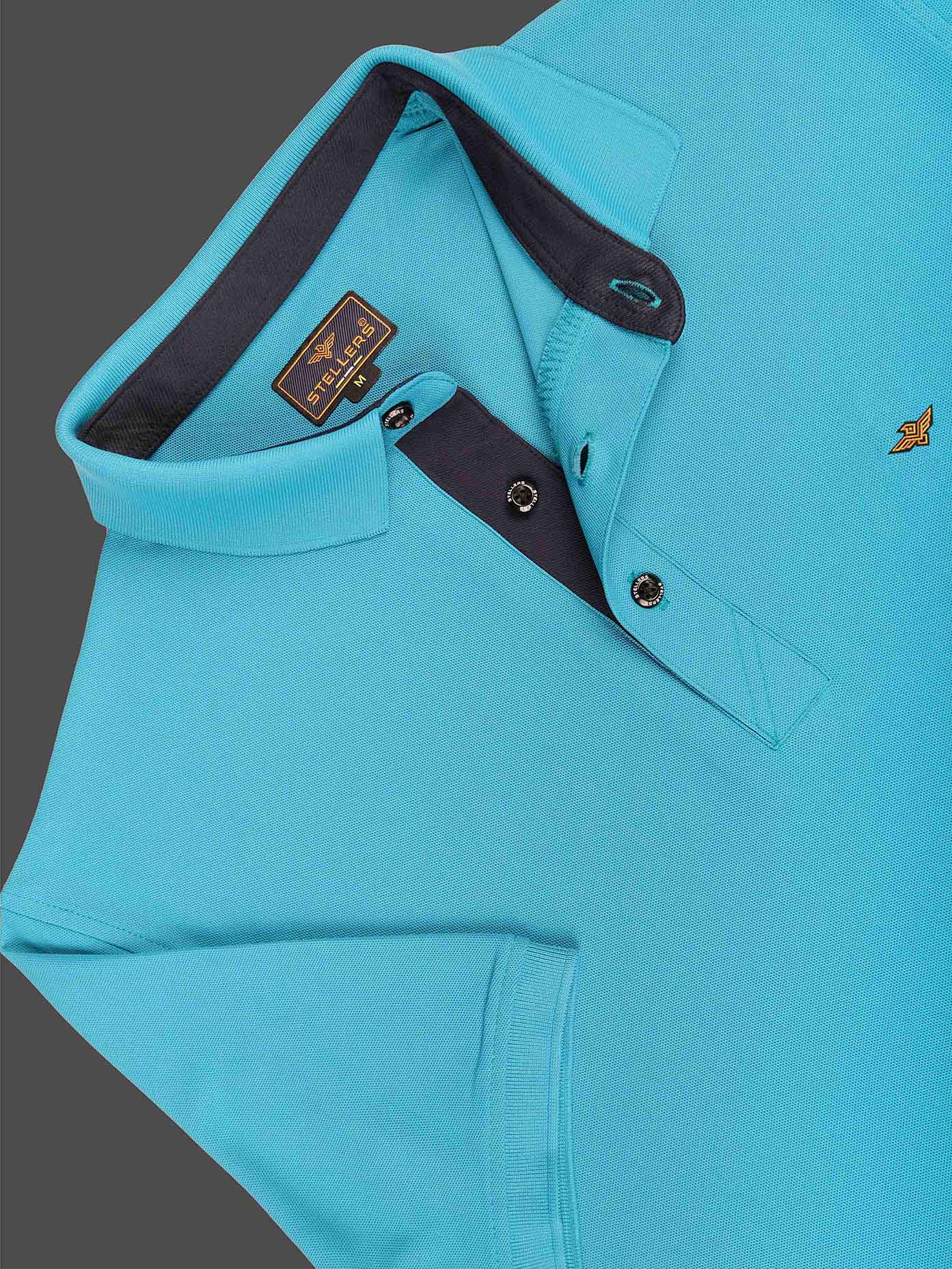 Men Jade Green Premium Polo T-Shirt | Quick Dry | Stretchable | UV Protected | Wrinkle & Odour-Free