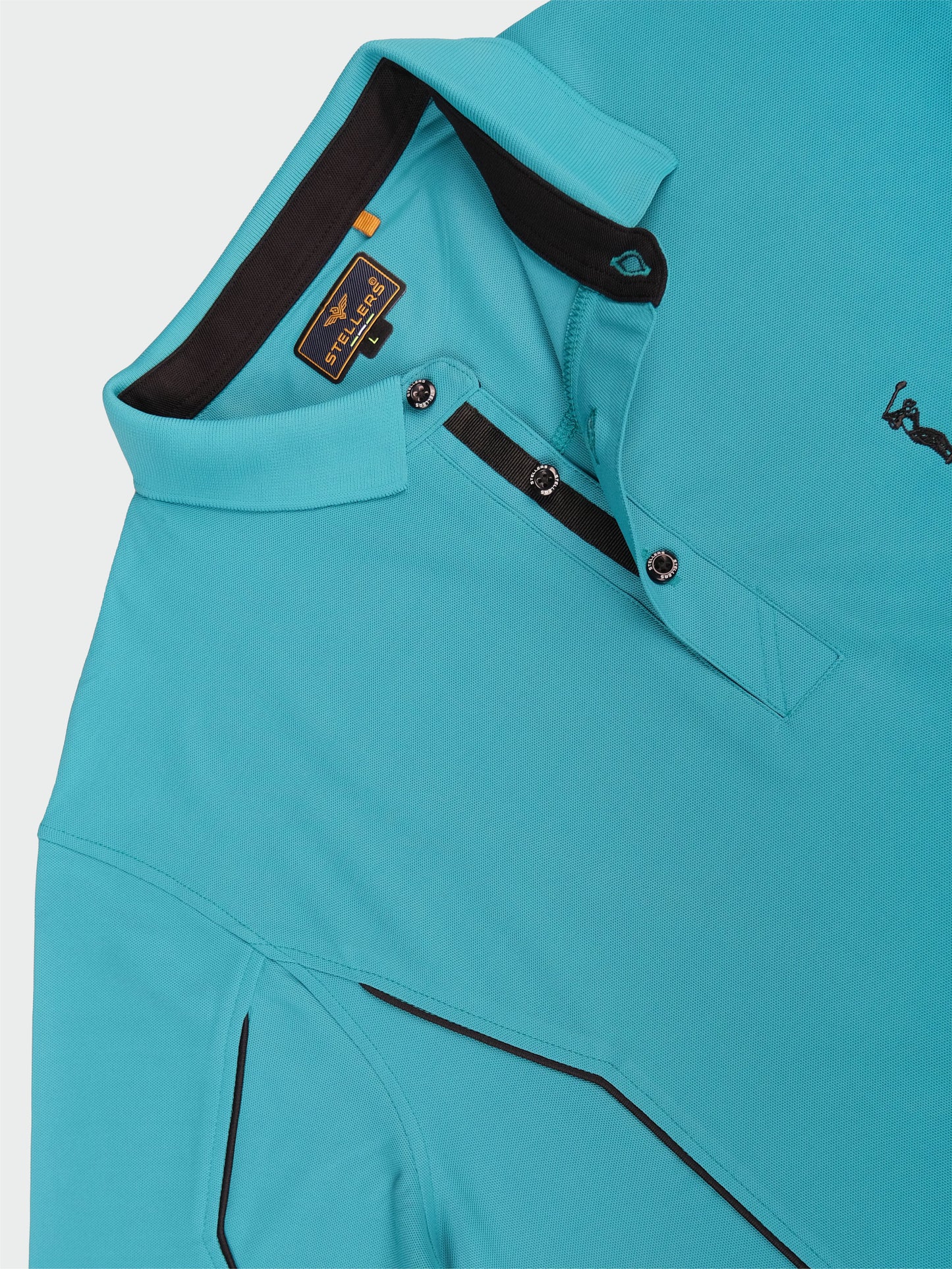 Jade Green - Men's Piping Design Polo T-Shirt | Wrinkle-Free | Quick Dry | Odour-Free | Stretchable | UV Protected
