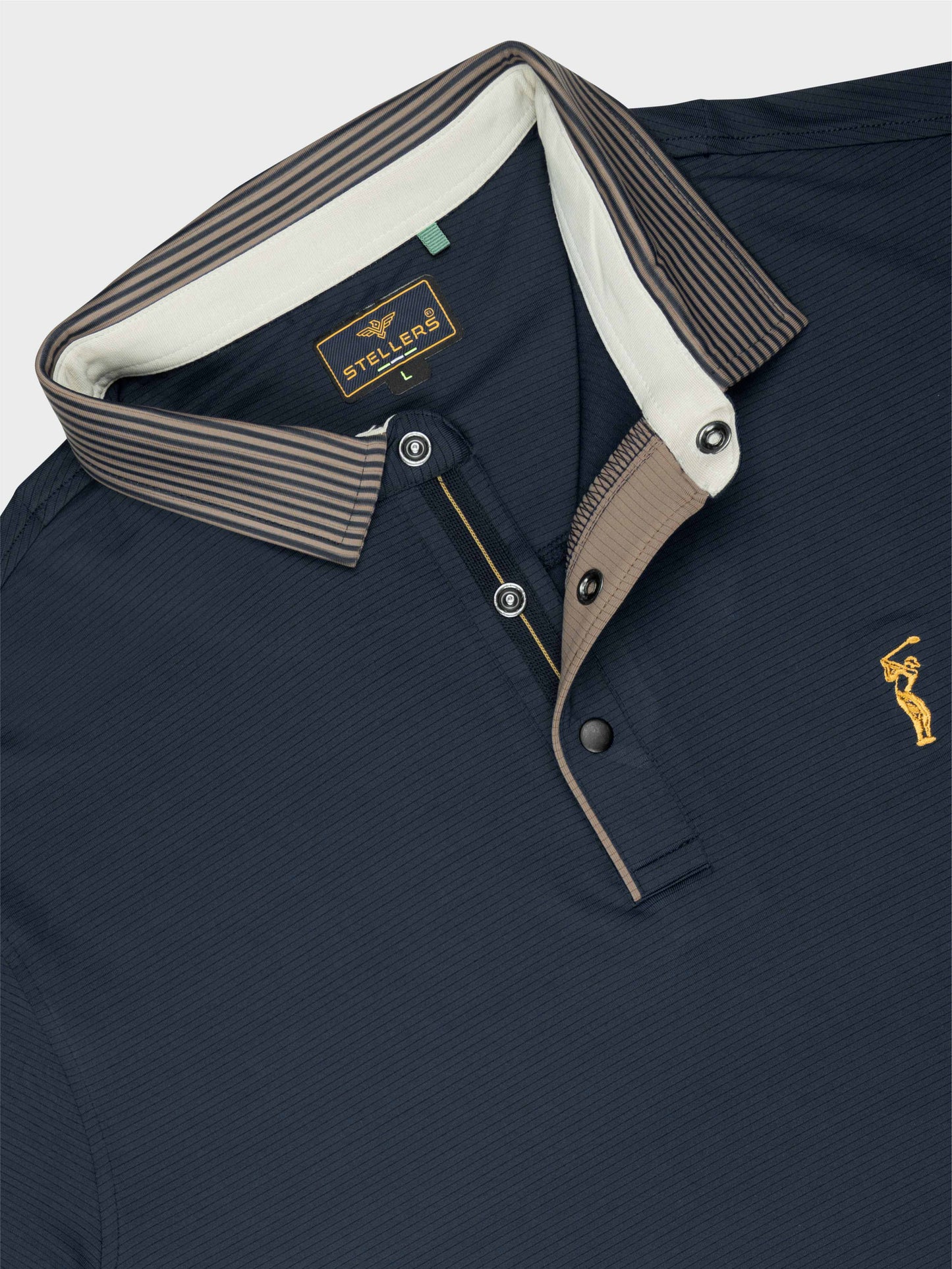 Men Premium Ultra Stripes Polo T-Shirt - Navy Blue | Feather Touch Feel | Light Weight | Stretchable | Sustainable