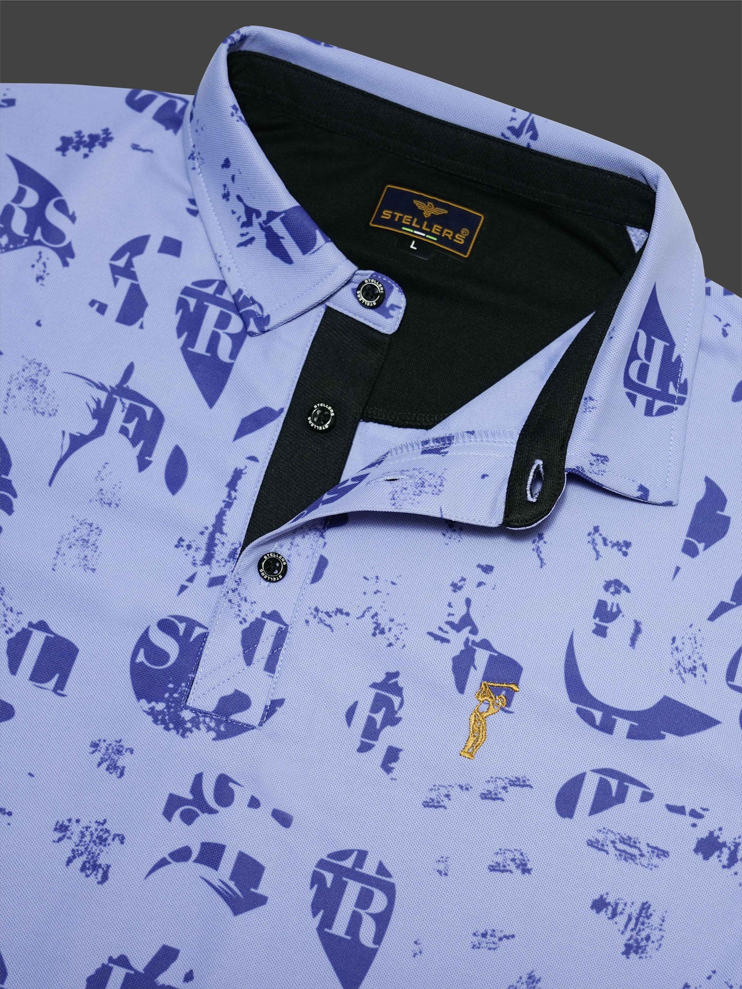 Camstel Purple Printed Polo T Shirt for Men