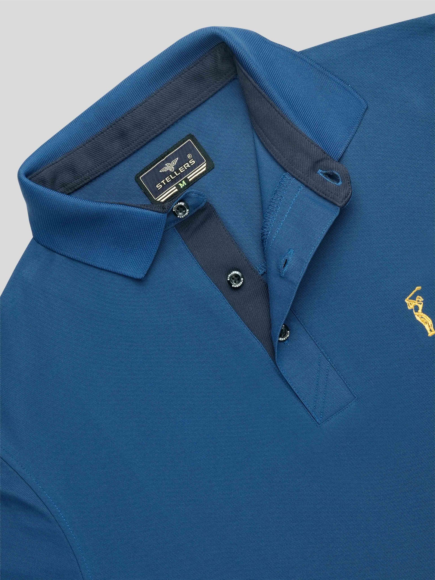Men Teal Blue Premium Golf Polo T-Shirt | Quick Dry | Stretchable | UV Protected | Wrinkle & Odour-Free