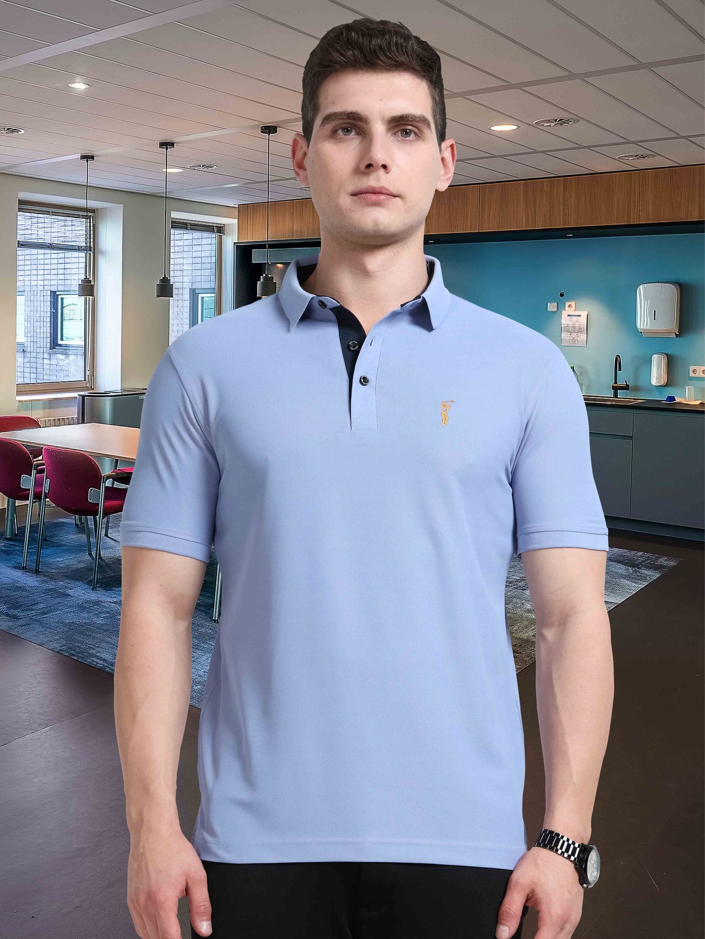 Men Light Purple Premium Golf Polo T-Shirt | Quick Dry | Stretchable | UV Protected | Wrinkle & Odour-Free