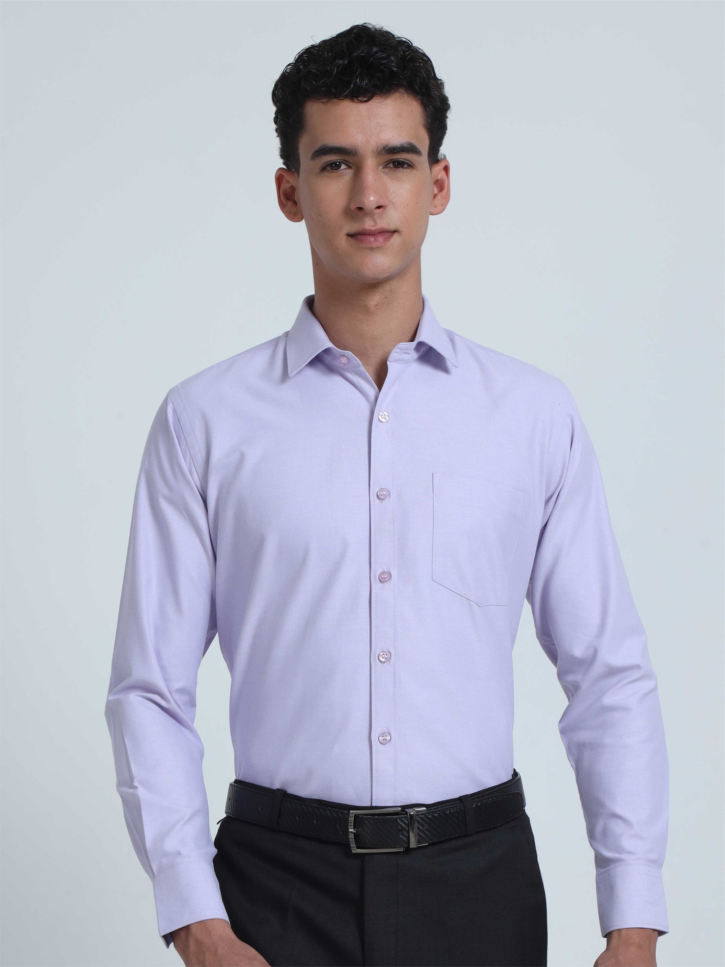 Light Purple Oxford Formal Shirt for Men
