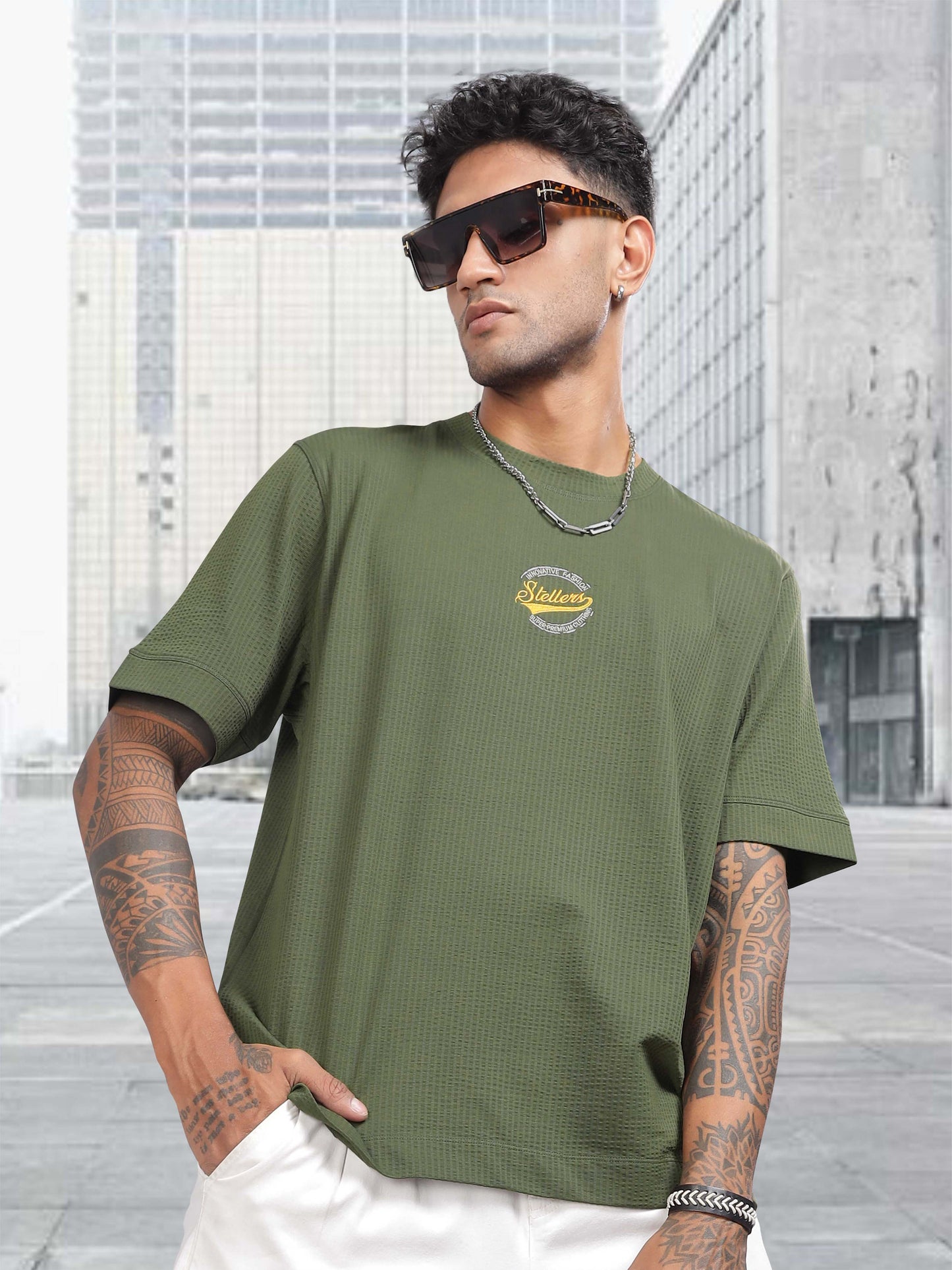 Olive Green Oversize T Shirt for Men