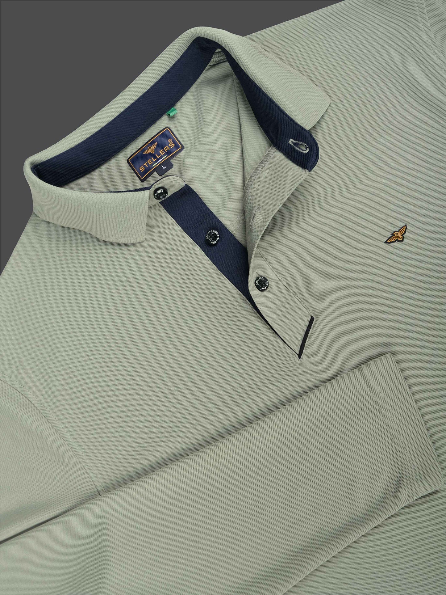 Men's Moose Grey Full Sleeve Polo T-Shirt