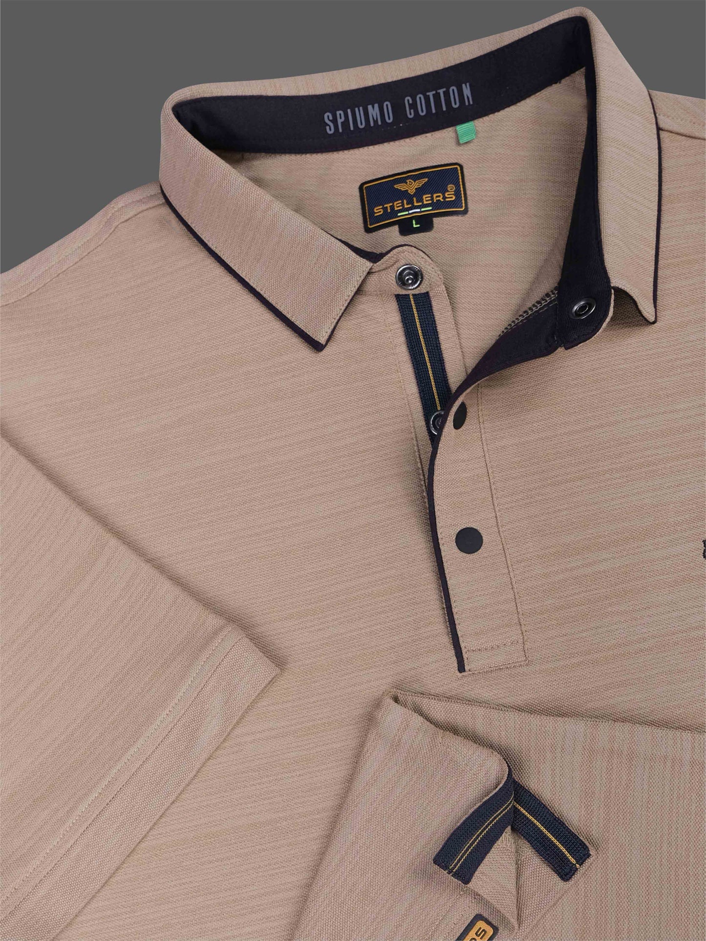 Shadow Grey Premium Pique Crush Polo T-Shirt