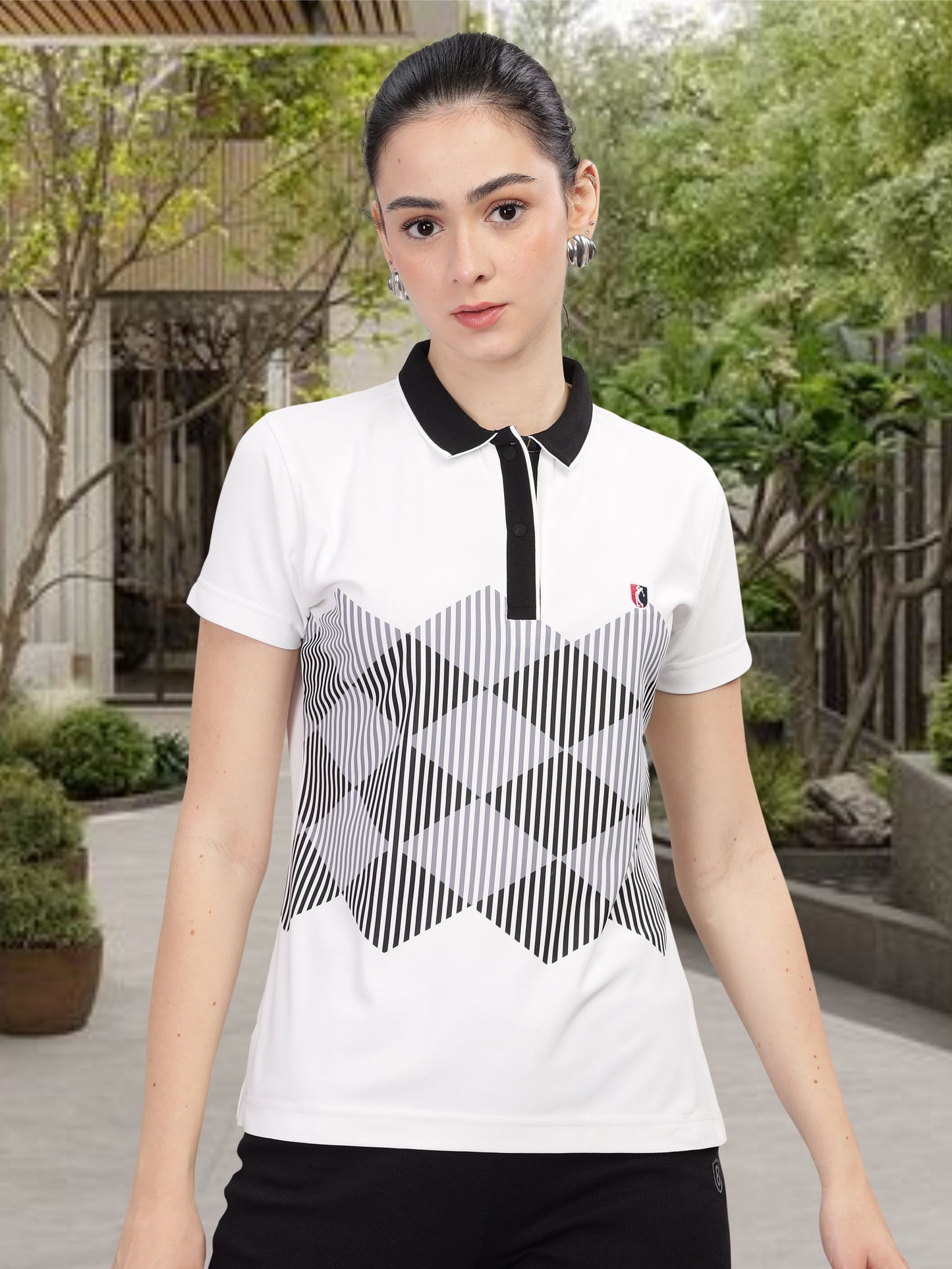 White Women's Active wear T Shirts