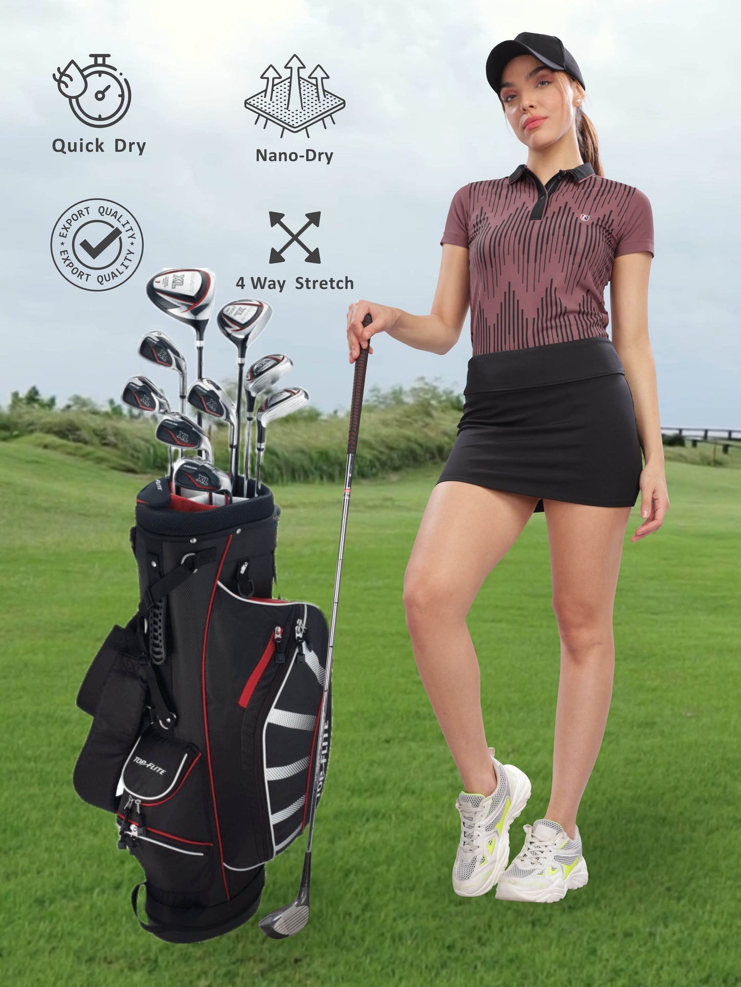 Mauve Women Active Wear Polo T-shirts