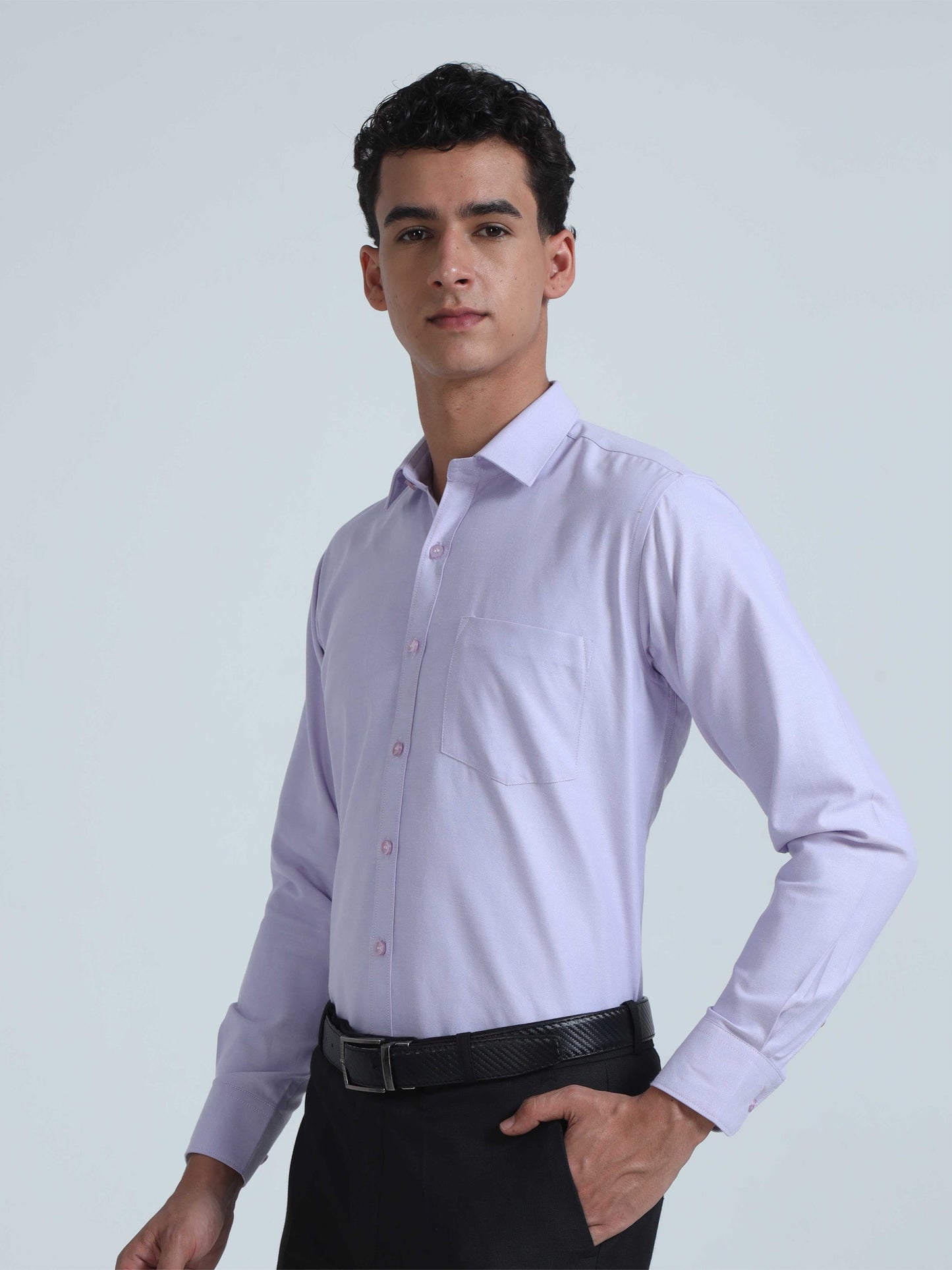 Light Purple Oxford Formal Shirt for Men