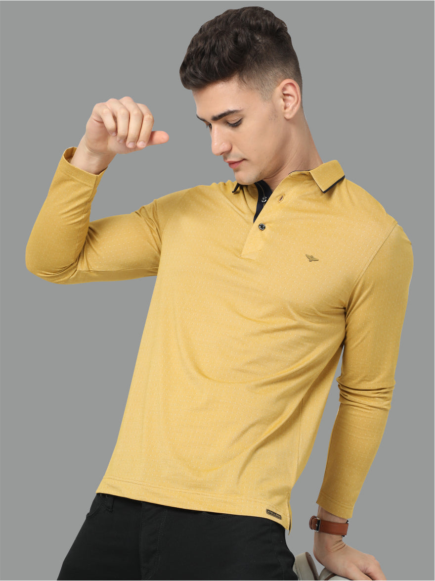Mustard Dropman Men's Classic Polo T-Shirt Full Sleeve