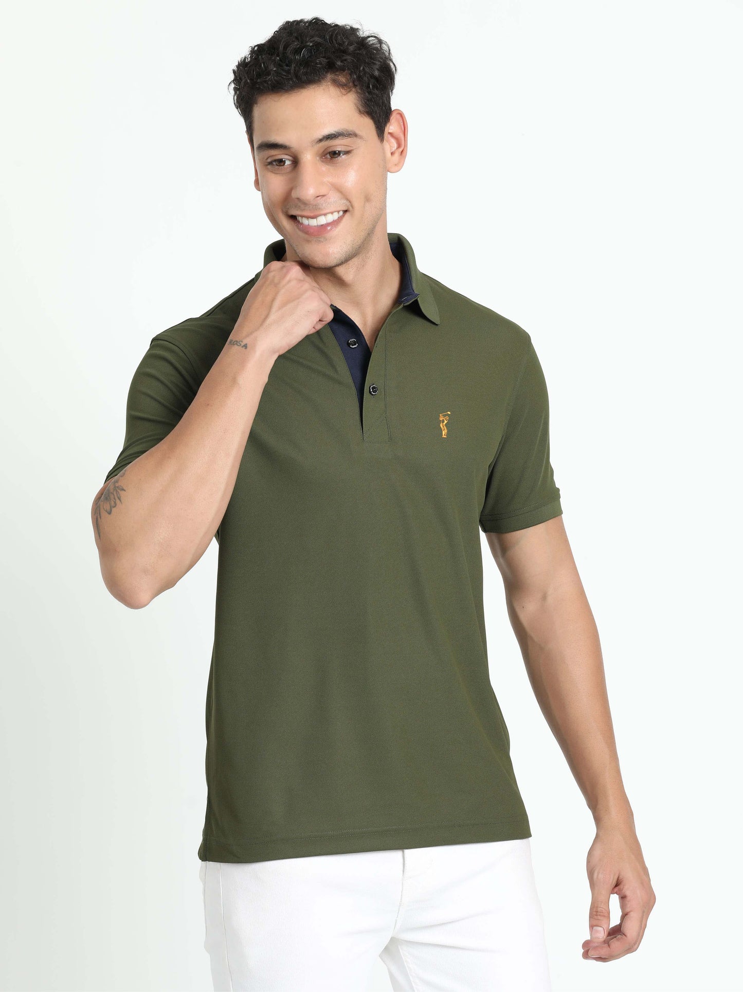 Olive Green Polo T Shirt for Men
