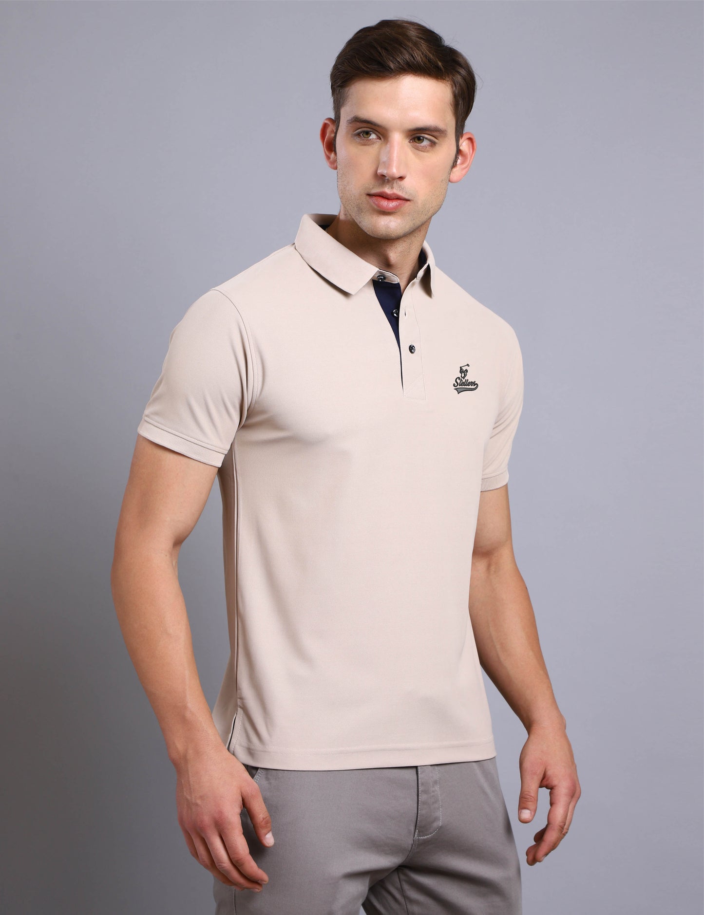 Men Fawn Signature Golf Polo T-Shirt | Quick Dry | Stretchable | UV Protected | Wrinkle & Odour-Free