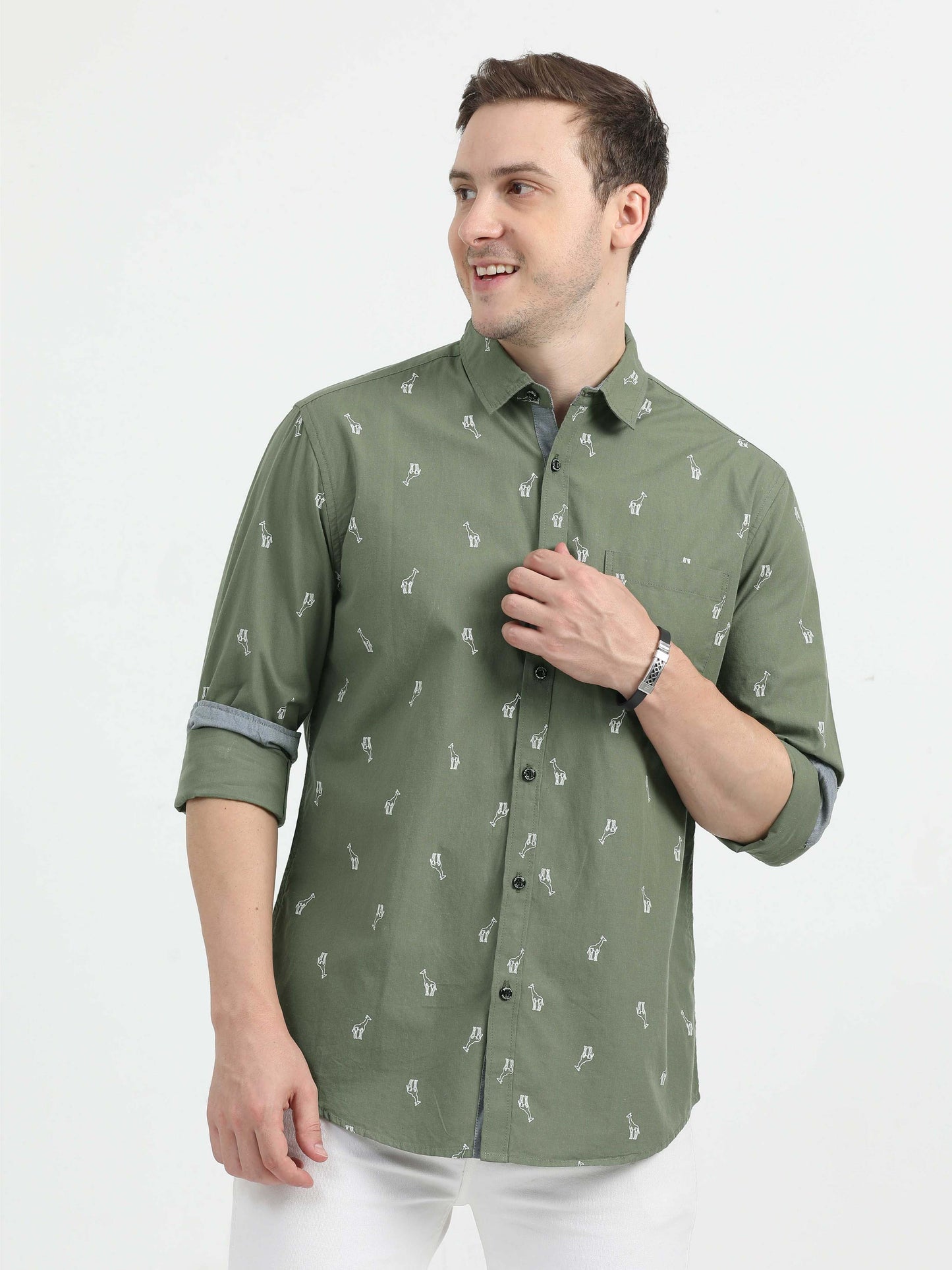 Olive Green Casual Shirt for Men