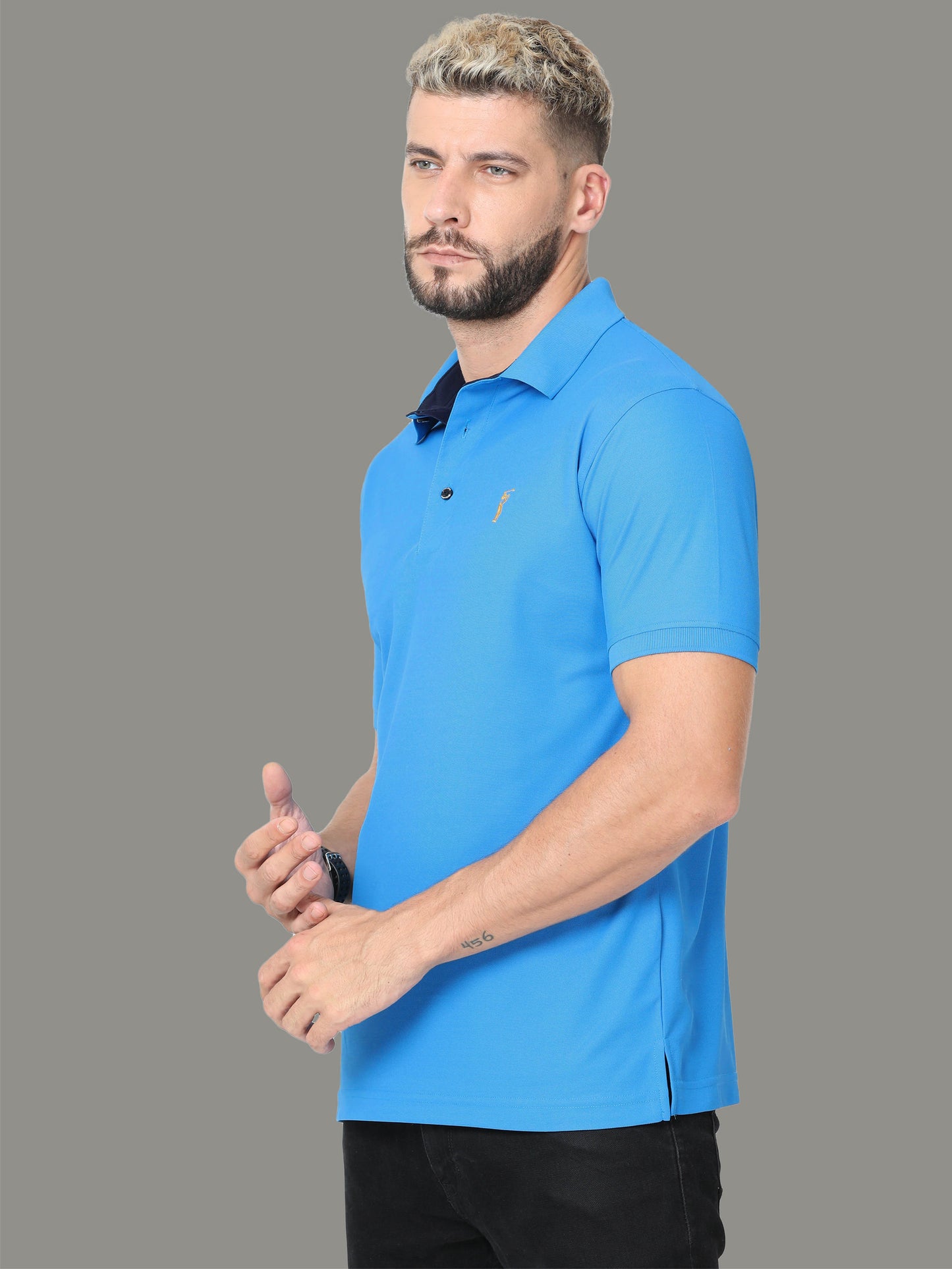 Dresden Blue Premium Golf Polo T-Shirt