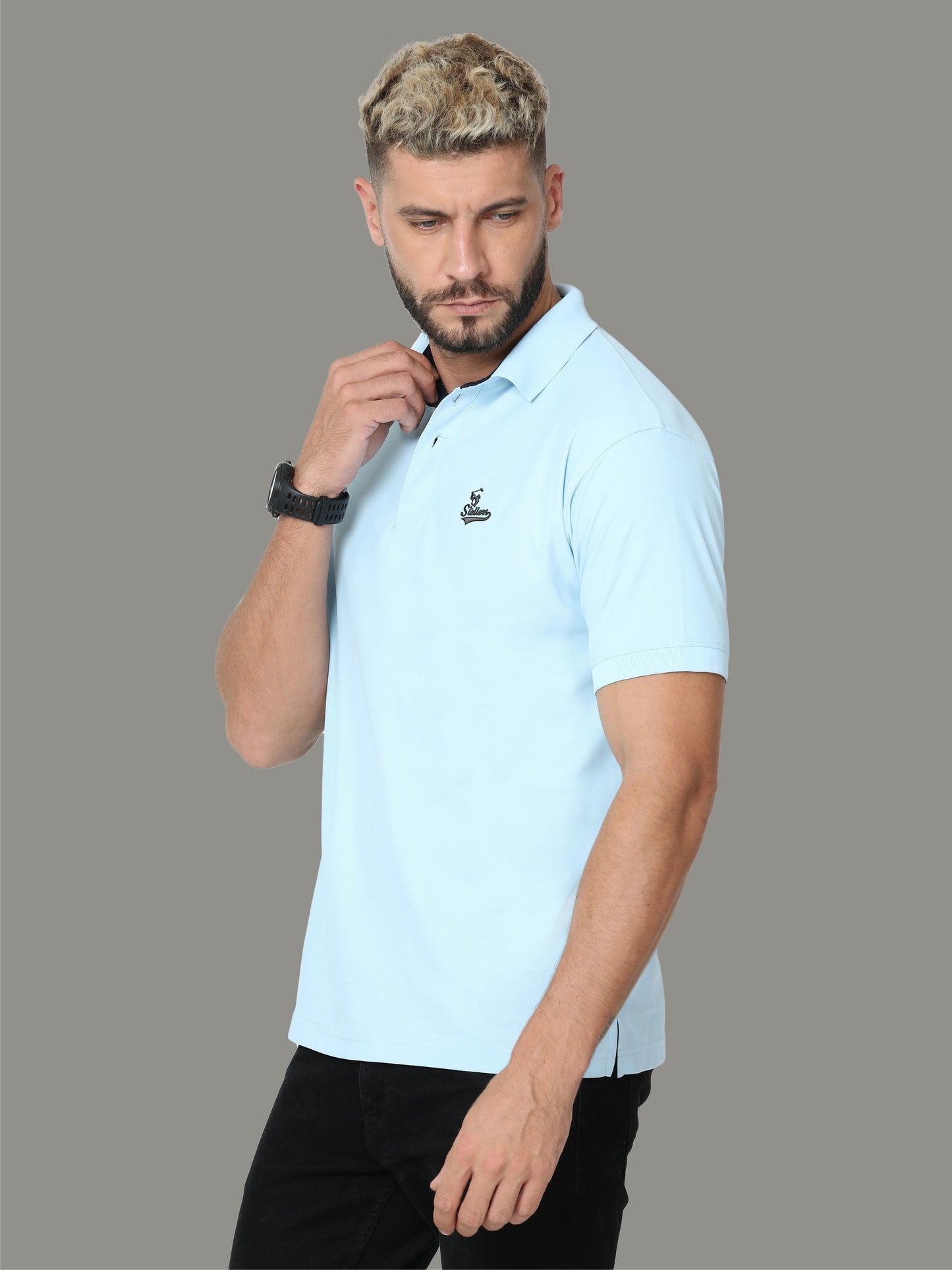 Ice Blue Signature Golf Polo T-Shirt