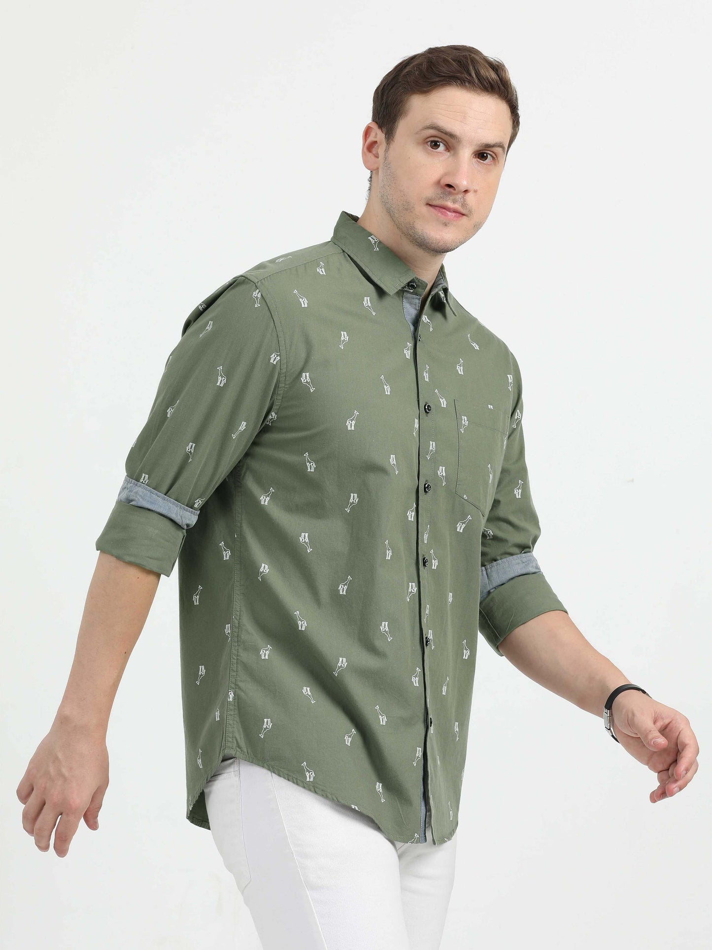 Olive Green Casual Shirt for Men