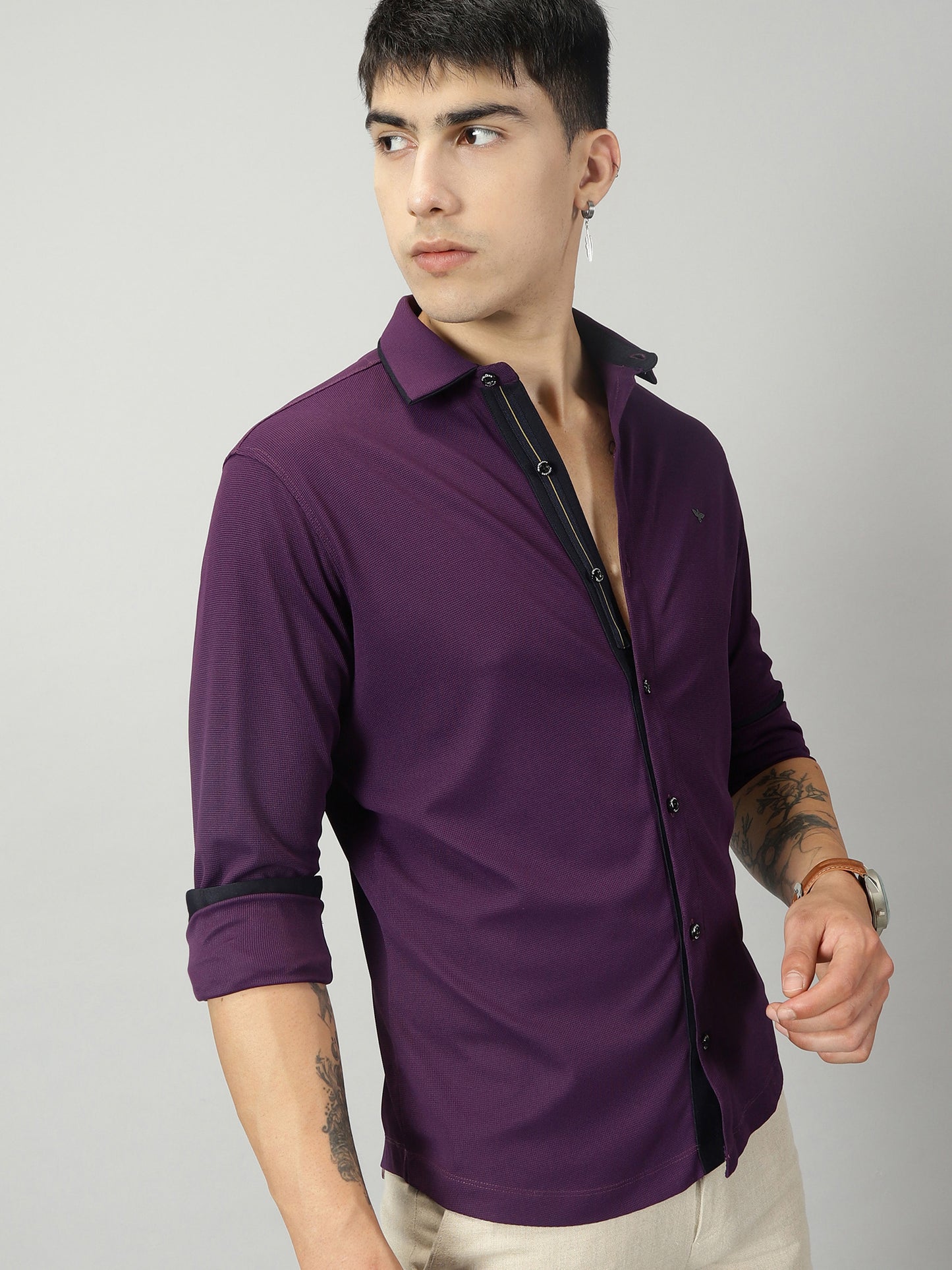 Mulberry Men's Premium Knitted Shirt - Casual Shirts for Men