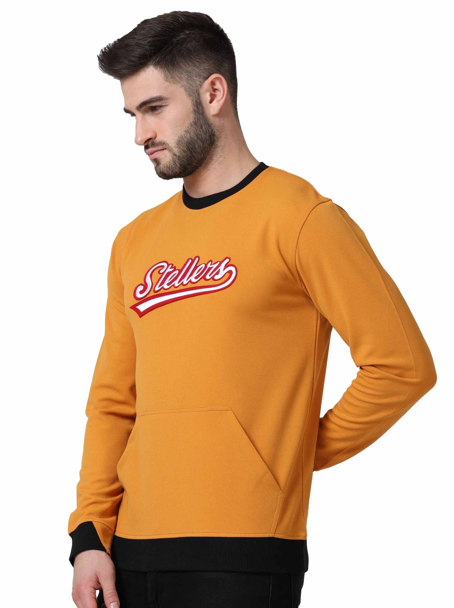 Mustard Men's Cotton Crew Neck Sweatshirt