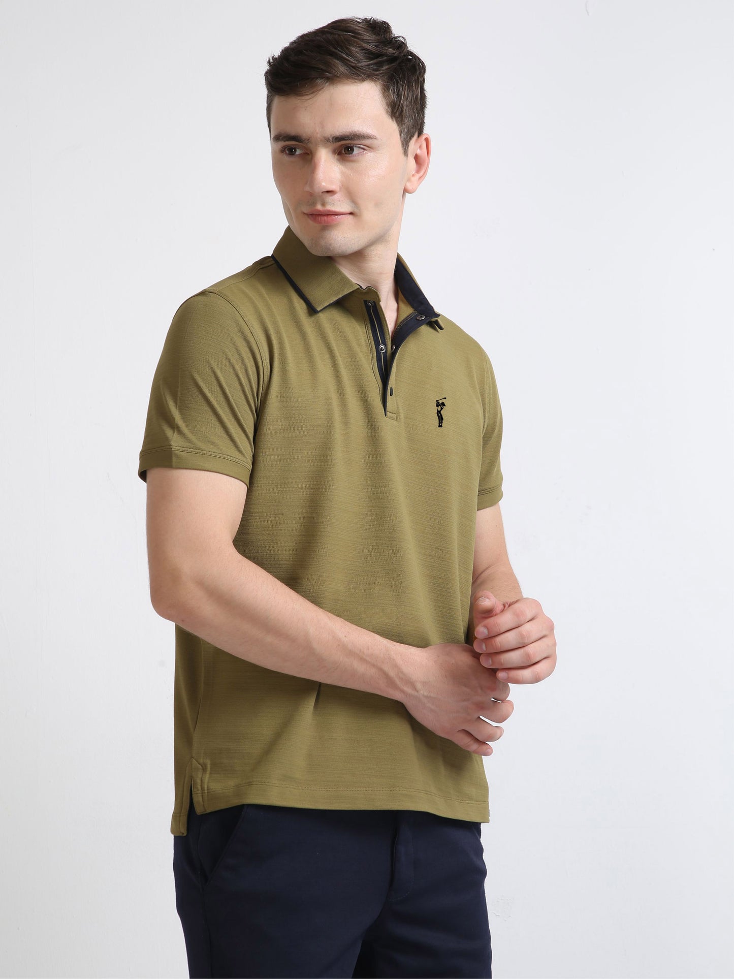 Drab Olive Premium Pique Crush Polo T-Shirt