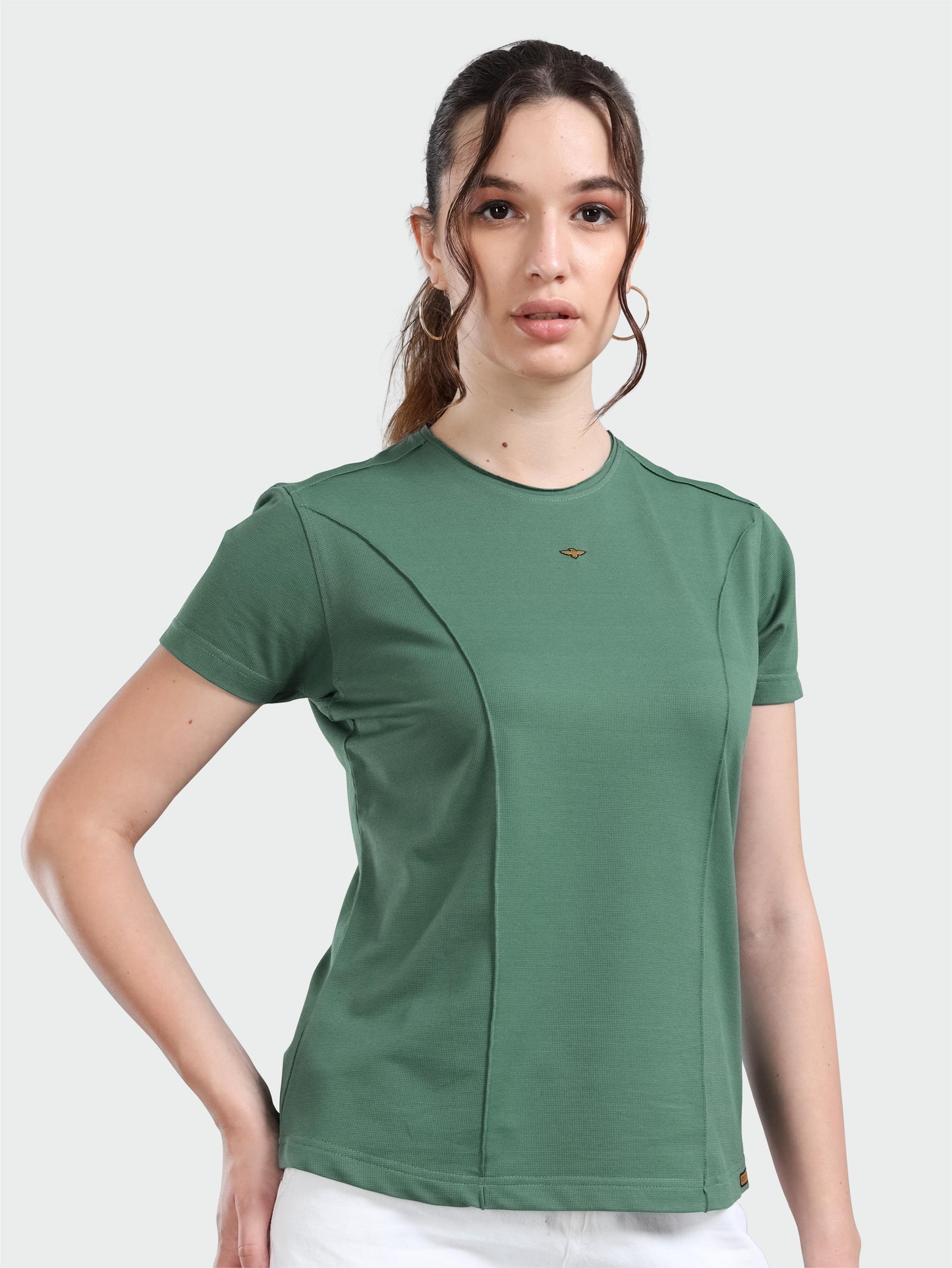Women's Premium Cotton Crew Neck T-shirts - Green