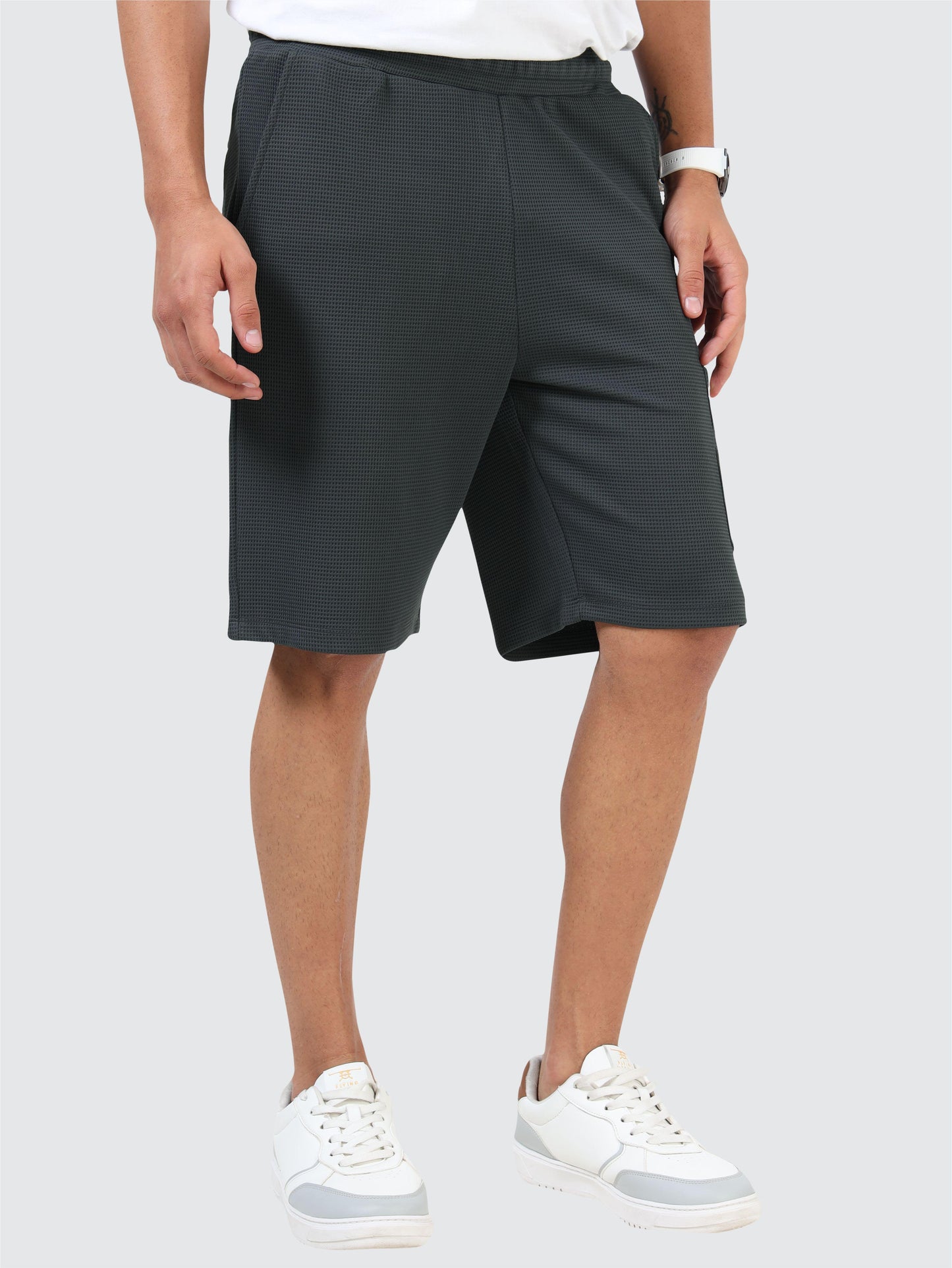 STELLERS Men's Premium Stretchable Shorts - Dark Grey | Feather Touch Feel | Breathable | Light Weight