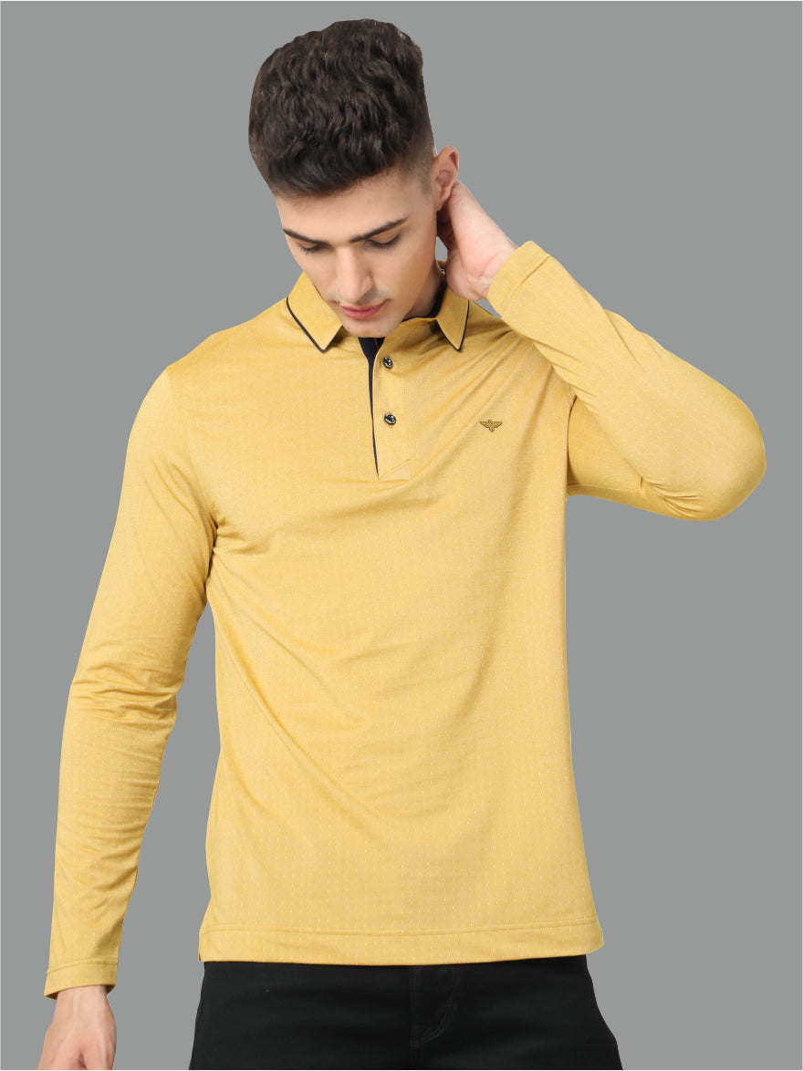 Mustard Dropman Men's Classic Polo T-Shirt Full Sleeve