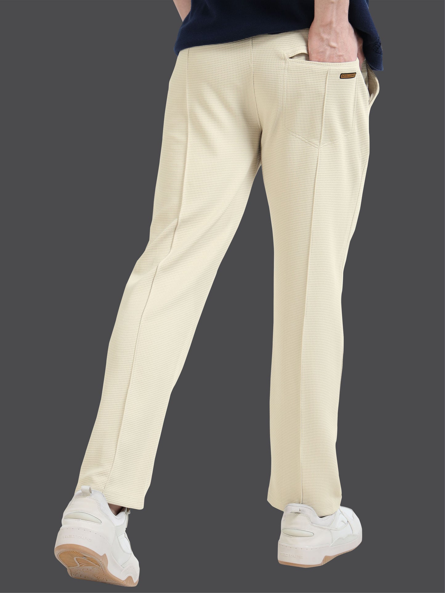 Men's Premium Stretchable Track Pants - Beige | Feather Touch Feel | Regular Fit | Wrinkle Free | Quick Dry