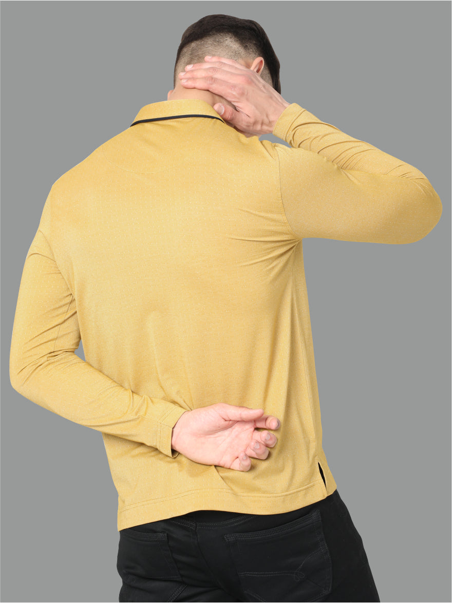 Mustard Dropman Men's Classic Polo T-Shirt Full Sleeve
