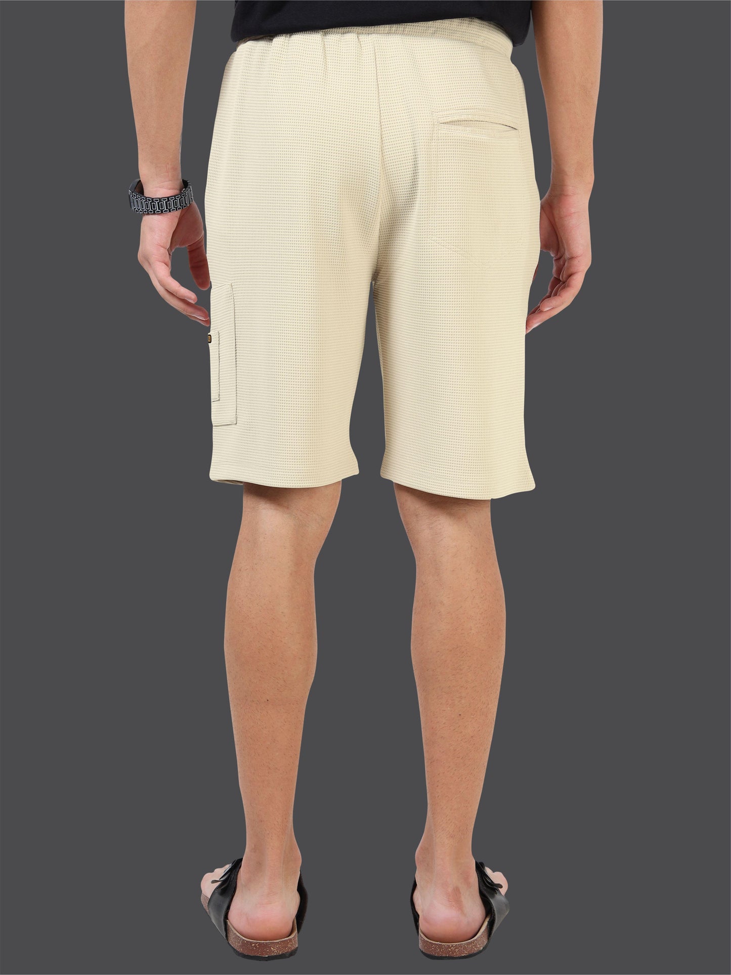 STELLERS Men's Premium Stretchable Shorts -Beige | Feather Touch Feel | Breathable | Light Weight