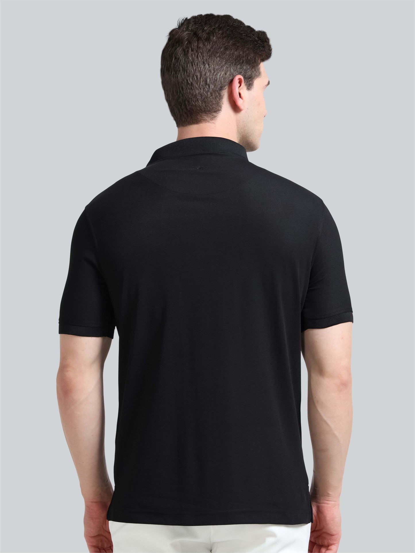 Men Black Premium Golf Polo T-Shirt | Quick Dry | Stretchable | UV Protected | Wrinkle & Odour-Free
