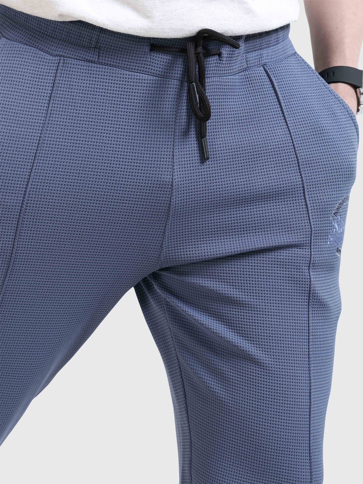 Men's Premium Stretchable Track Pants - Blue | Feather Touch Feel | Regular Fit | Wrinkle Free | Quick Dry