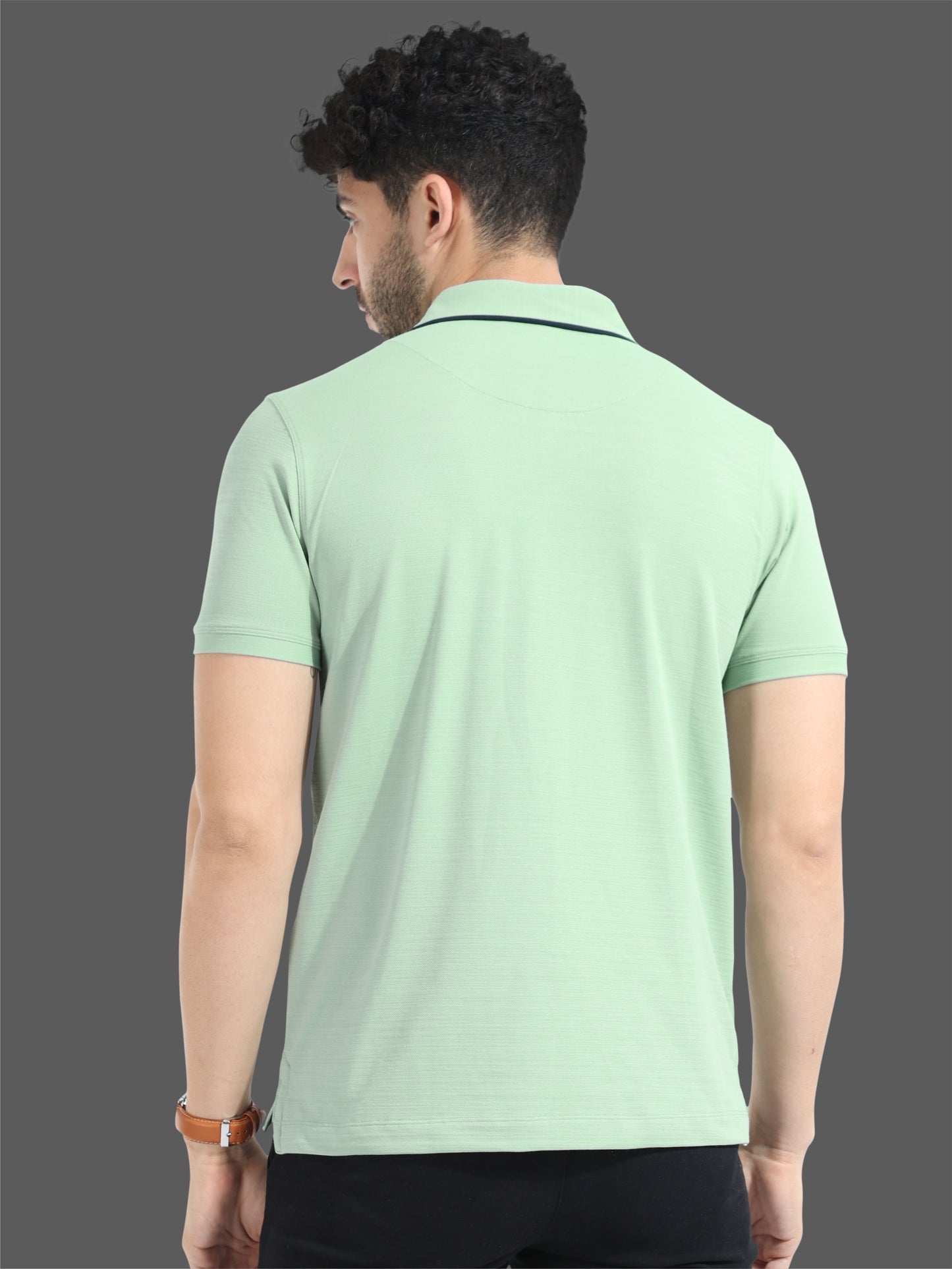 Sea Green Premium Pique Crush Polo T-Shirt