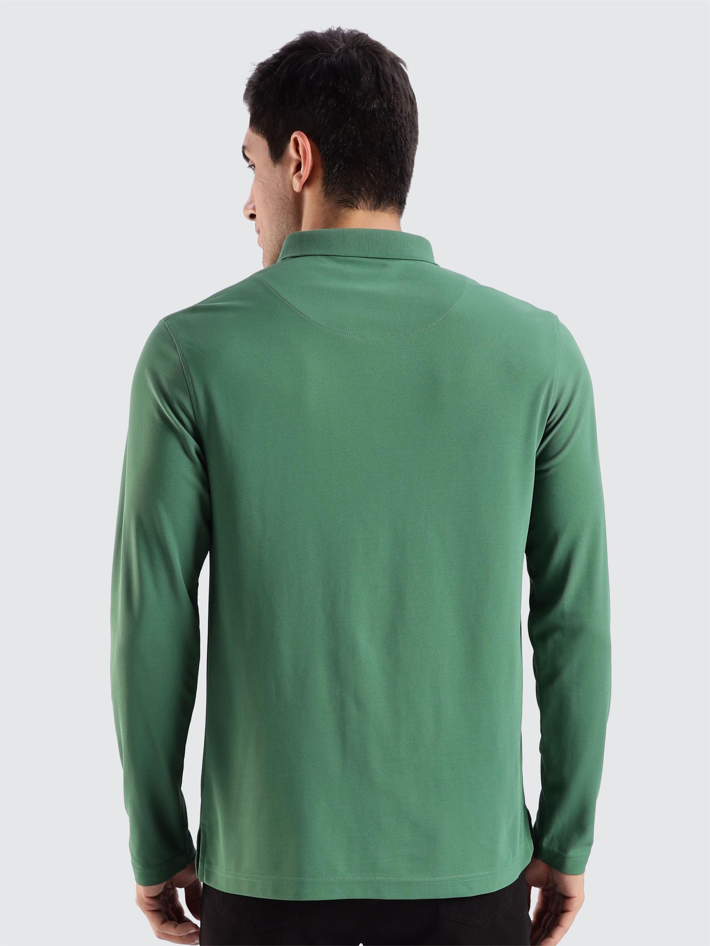 Men's Apple Green Full Sleeve Polo T-Shirt